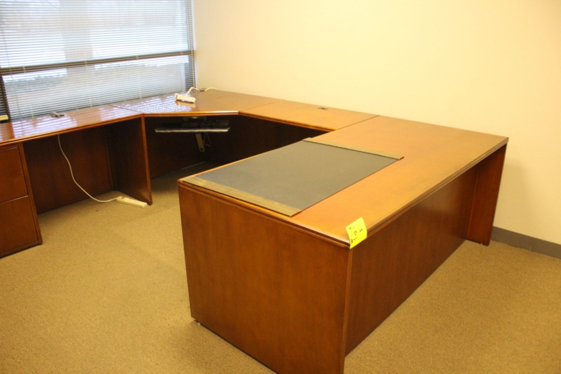 U-SHAPED OFFICE DESK, 114" X 72" WITH CREDENZA - Image 2 of 5