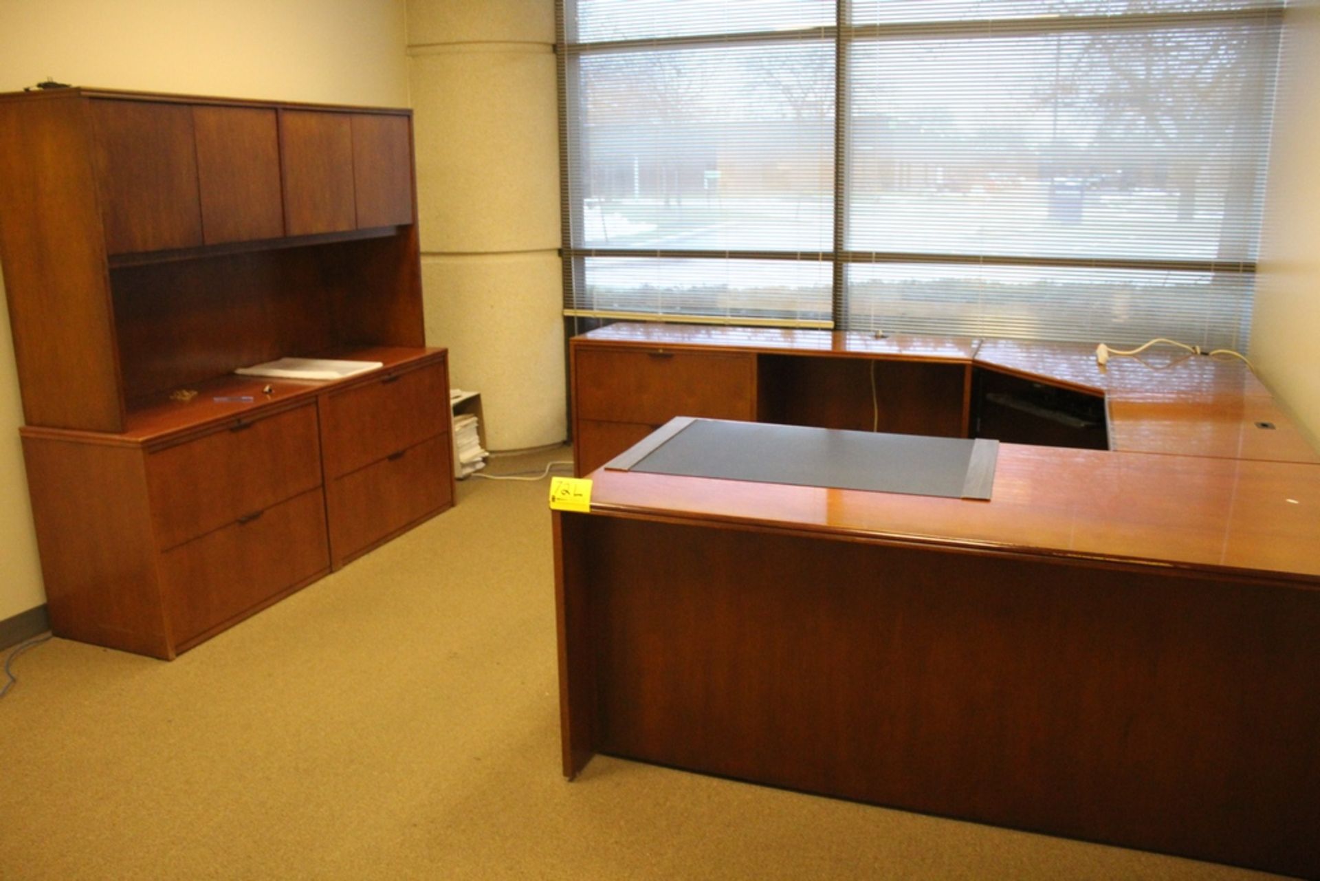 U-SHAPED OFFICE DESK, 114" X 72" WITH CREDENZA