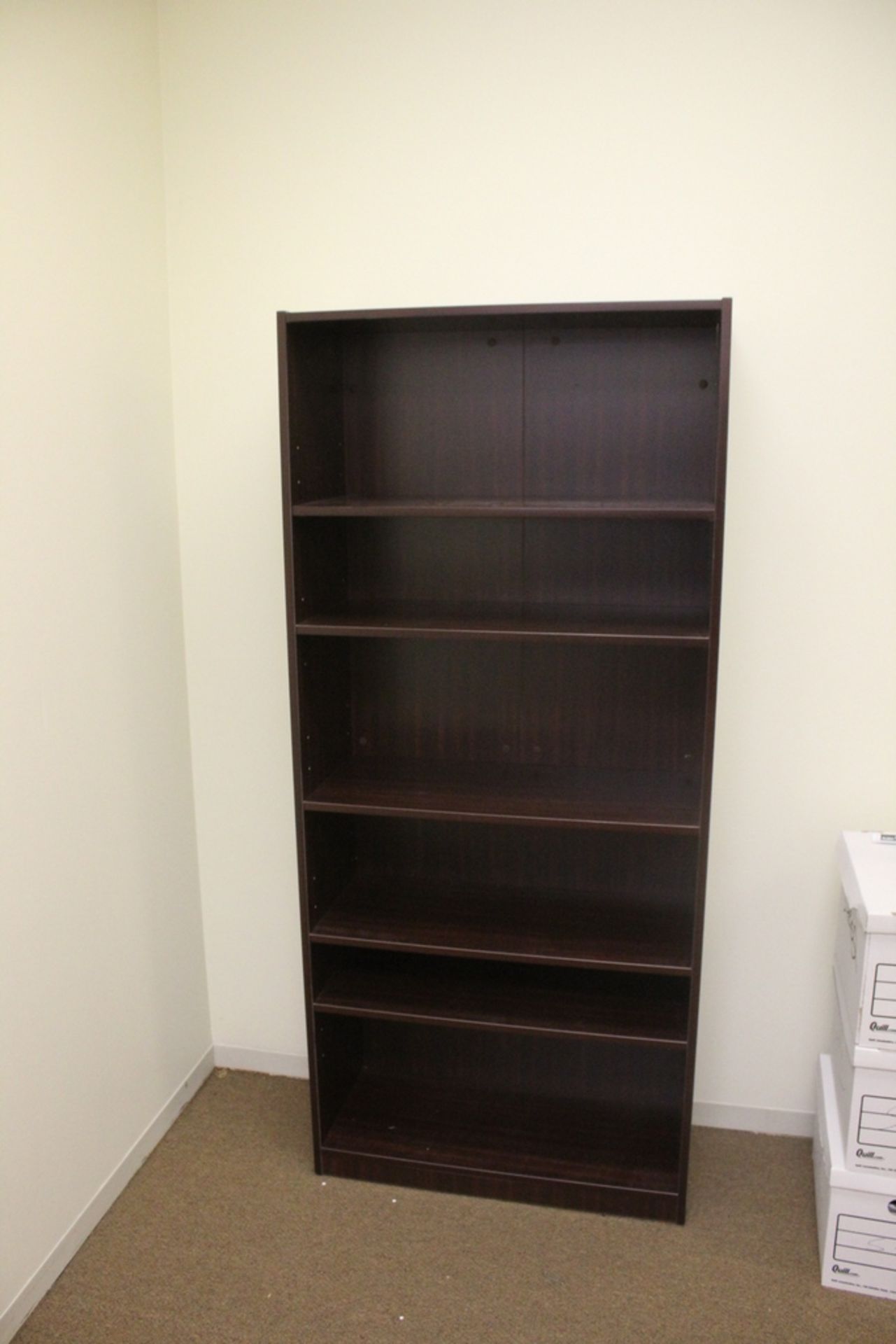HON U-SHAPED OFFICE DESK, 106" X 72" AND BOOKCASE, 71" X 32" X 14" - Image 3 of 3