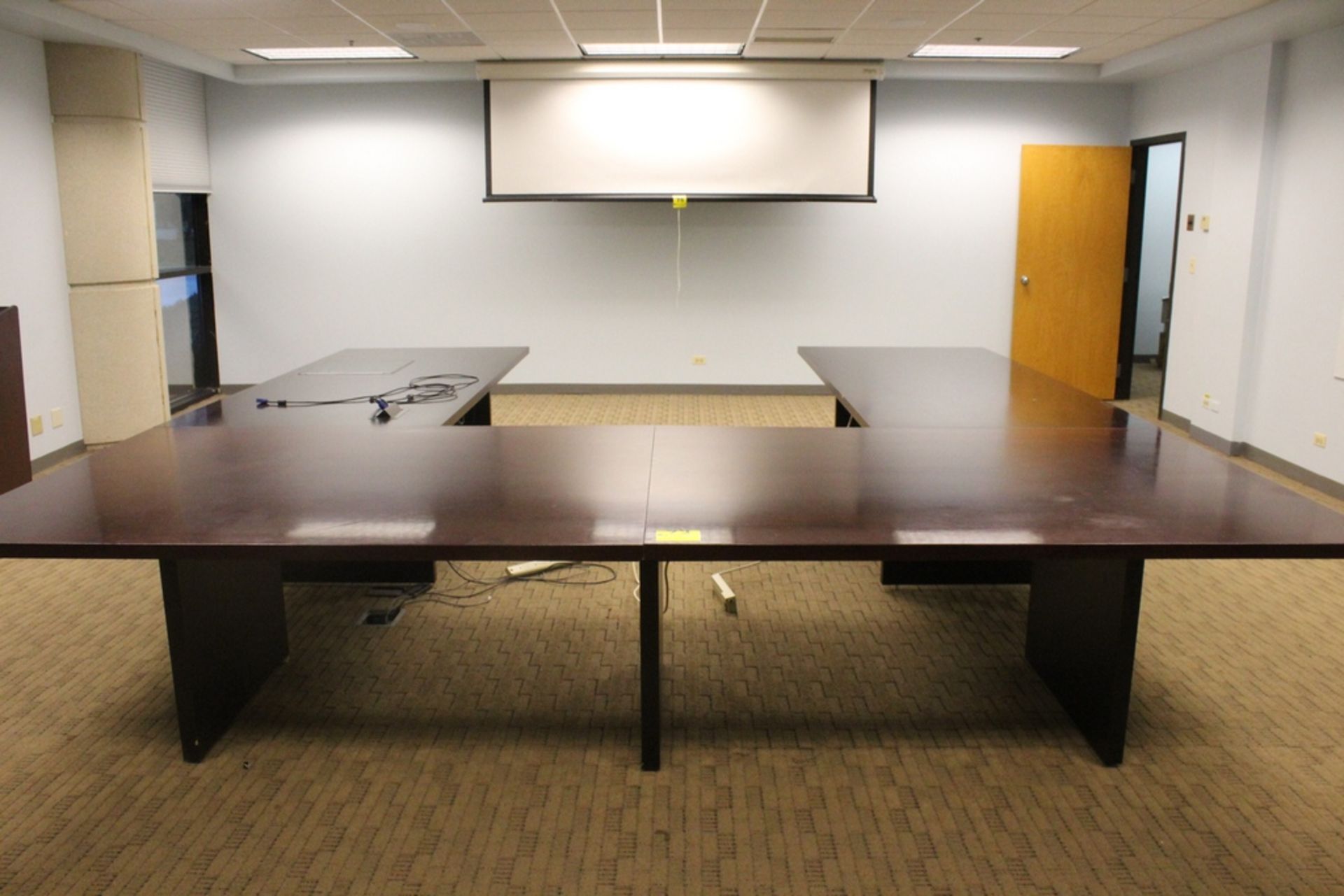 U-SHAPED WOOD CONFERENCE TABLE, 144" X 150"