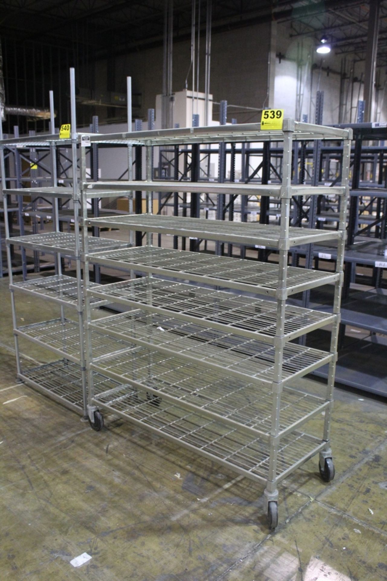 PORTABLE STEEL SHELVING UNIT, 70" X 54" X 21"