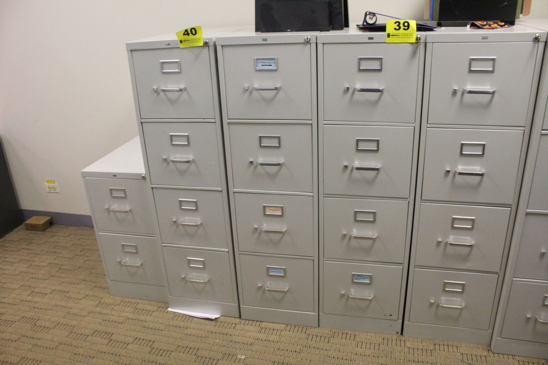 (2) HON FOUR DRAWER FILE CABINETS, 52" X 15" X 27"