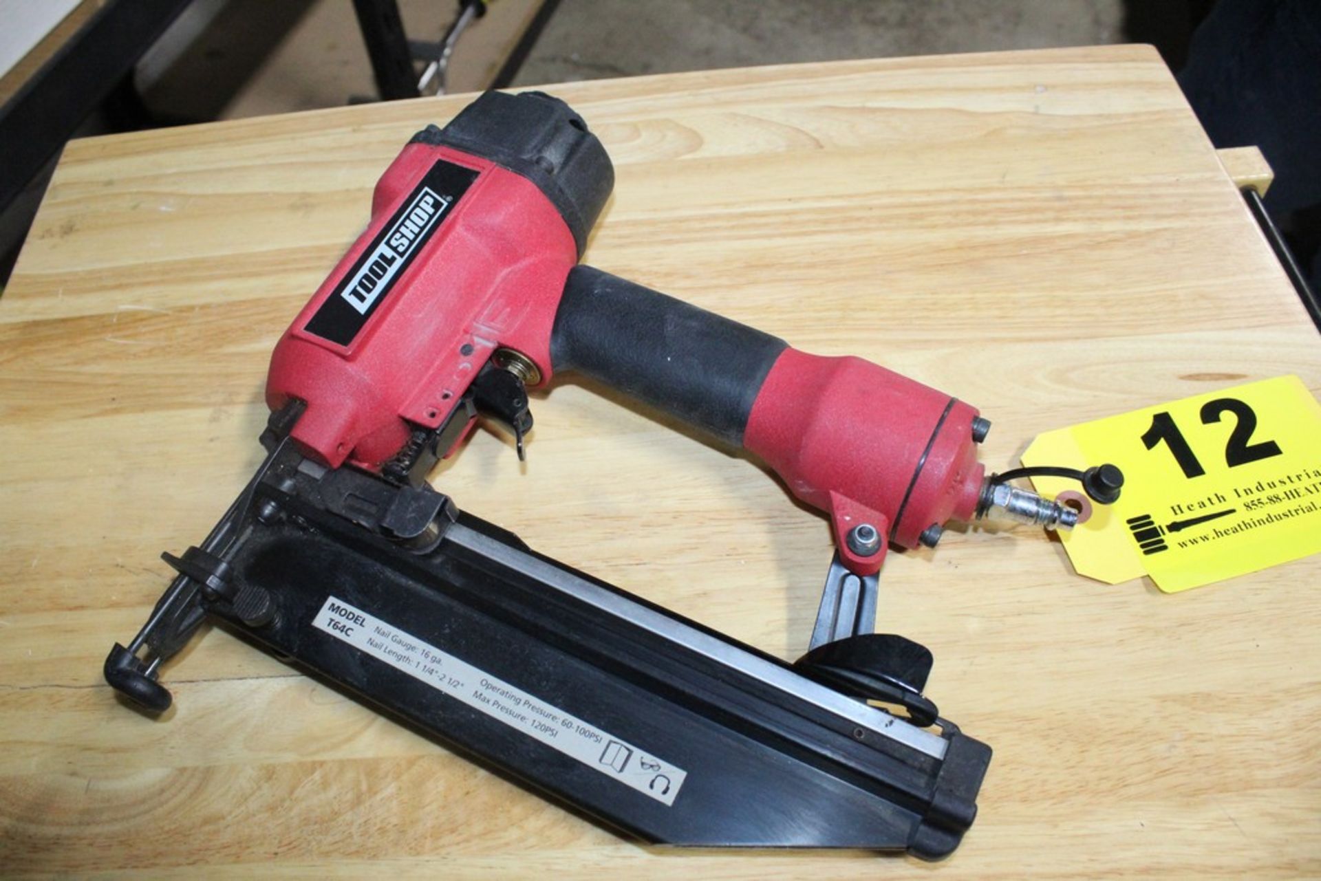 TOOLSHOP MODEL T64C PNEUMATIC BRAD NAILER, 16GA., 1-1/4" TO 2-1/2" LENGTH