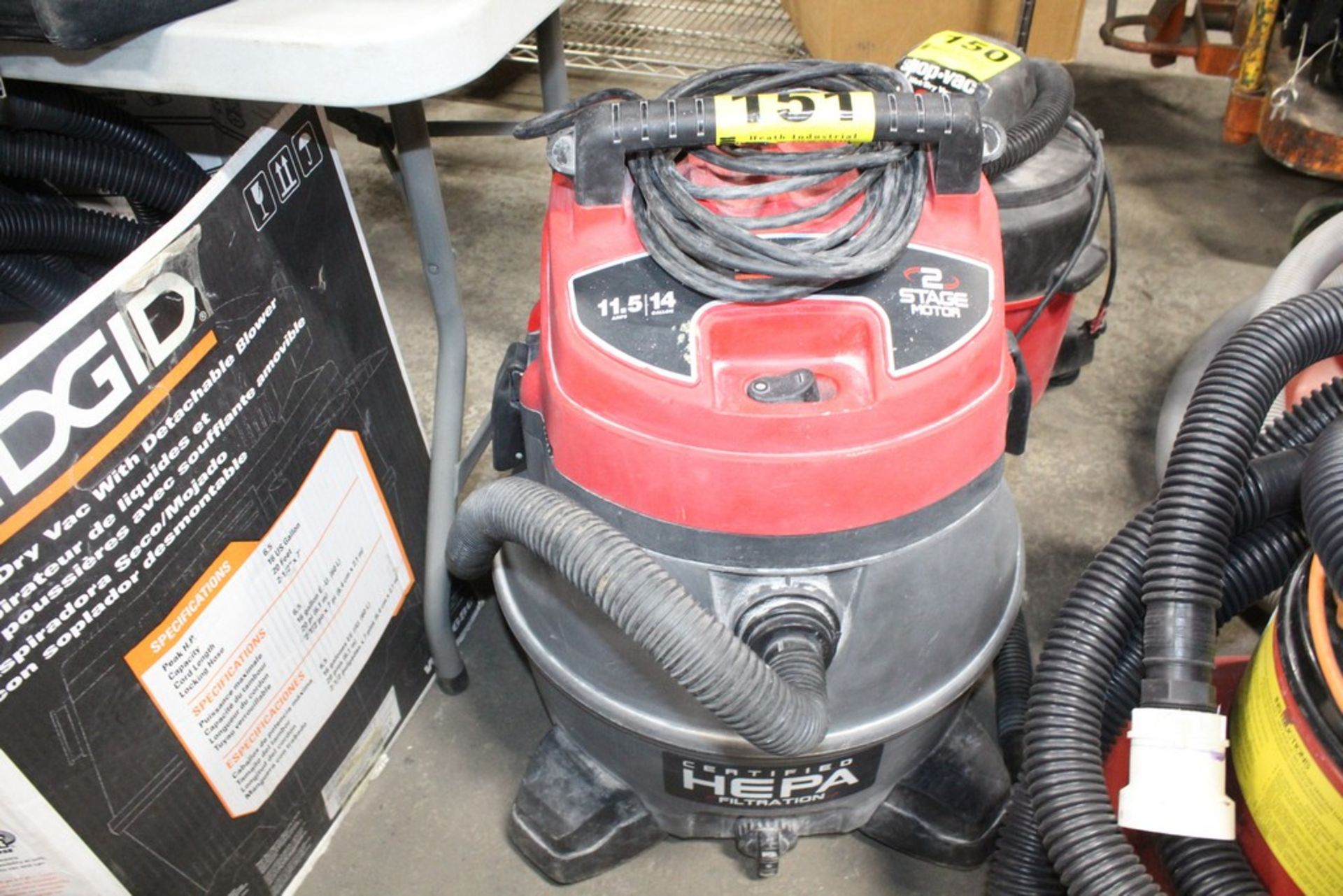 RIDGID MODEL RV2400HFG 11.5-AMPS, 14-GAL. WET/DRY VACUUM