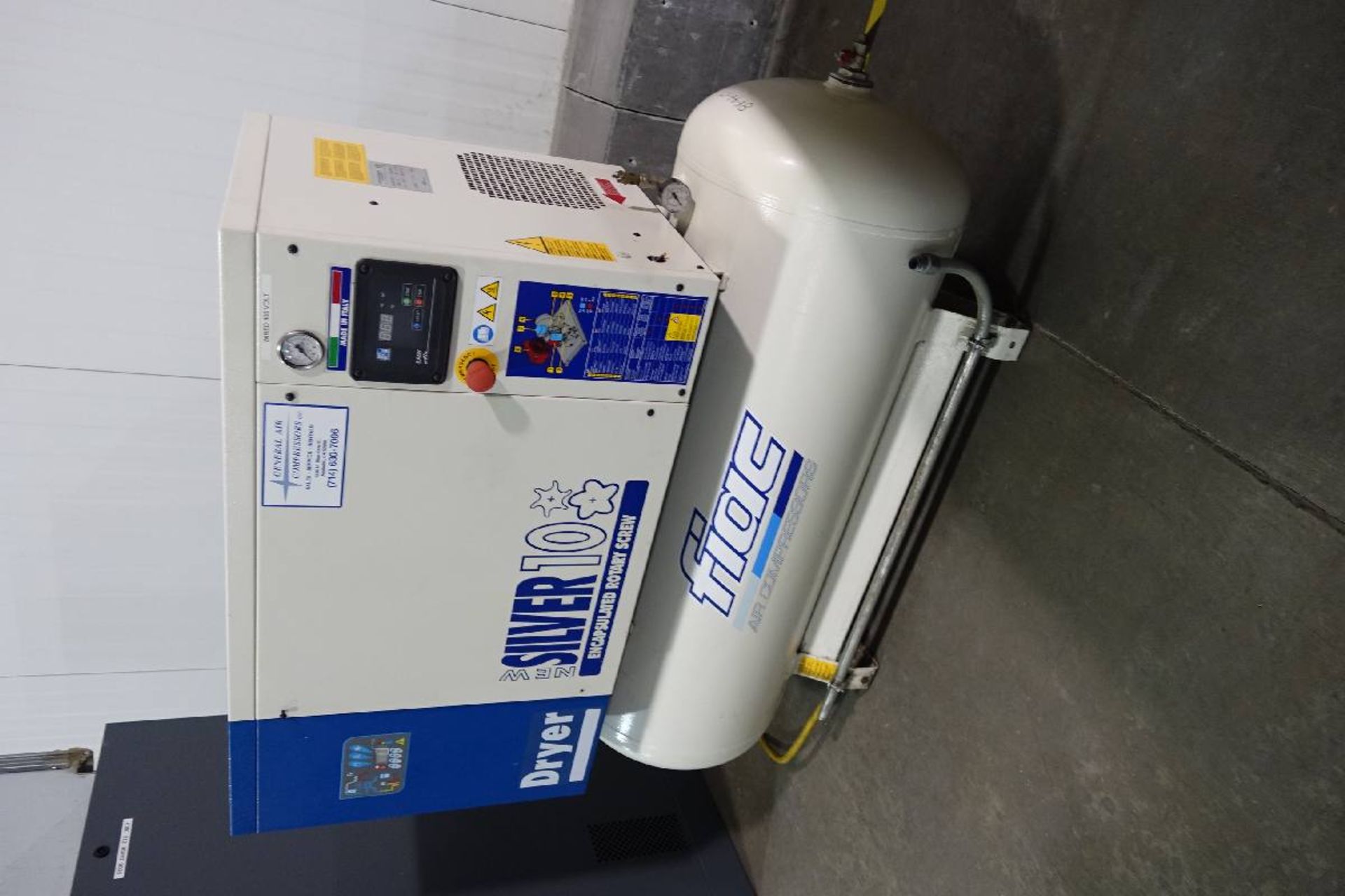 Werther Model New Silver D 10/300 10-HP Rotary Screw Air Compressor - Image 2 of 8