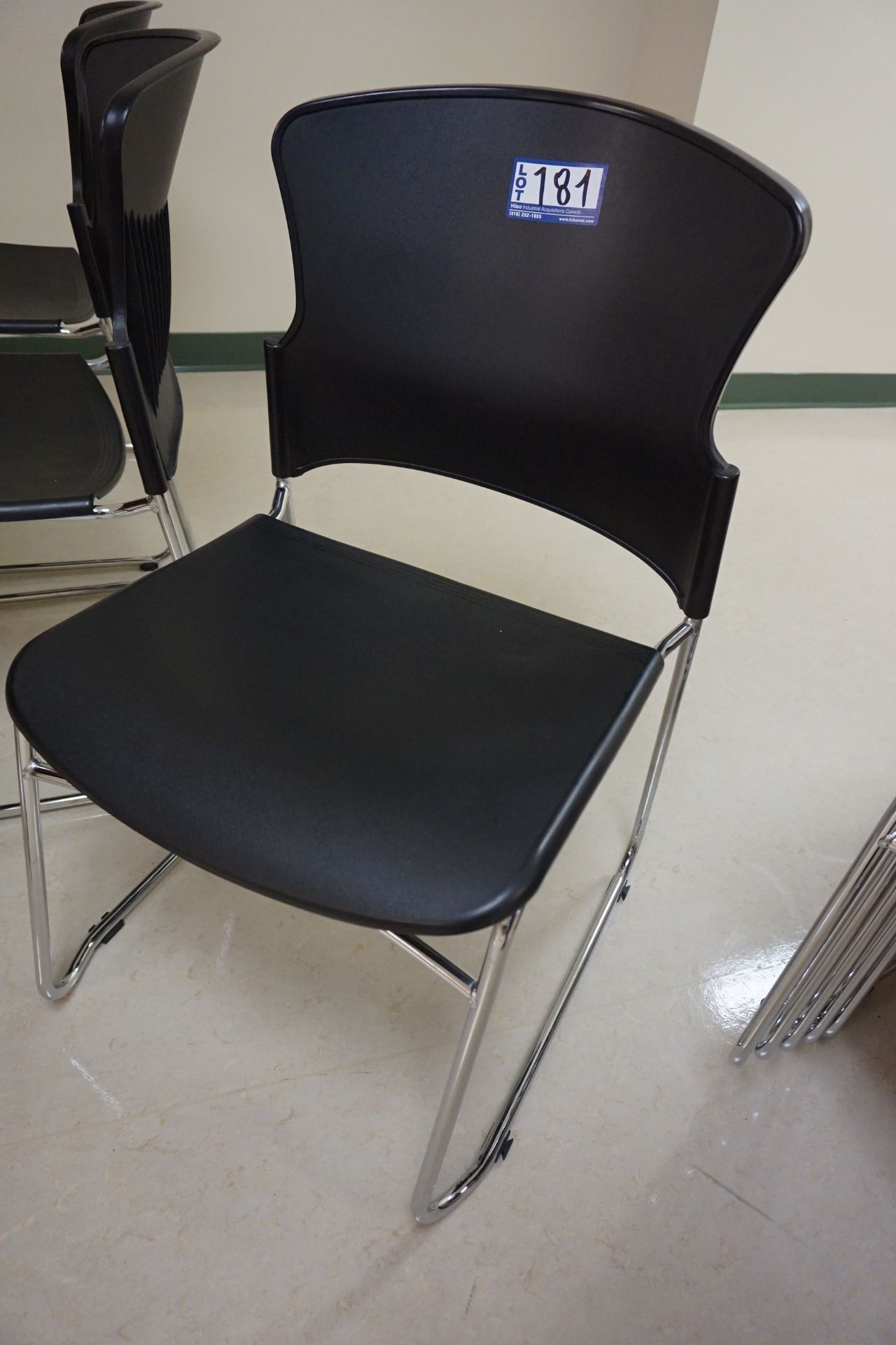Model 3050 Black/Chrome Stacking Chairs - Image 2 of 2
