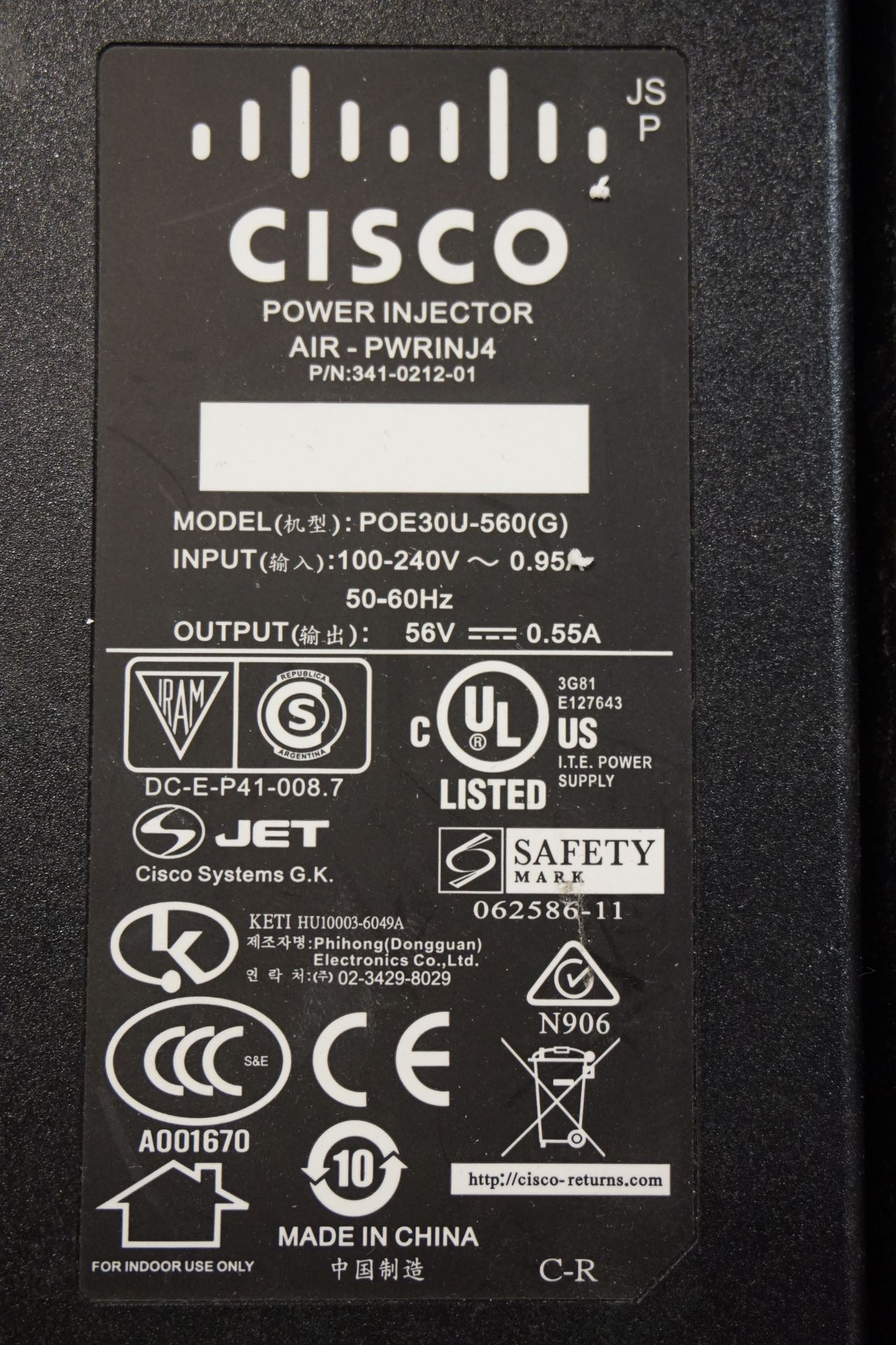 Asst. Cisco Air-AP1852E-A-K9, AIR LAP1252AG-A-K9 AIRONET Accesspoint with (8) Power Injectors - Image 4 of 4