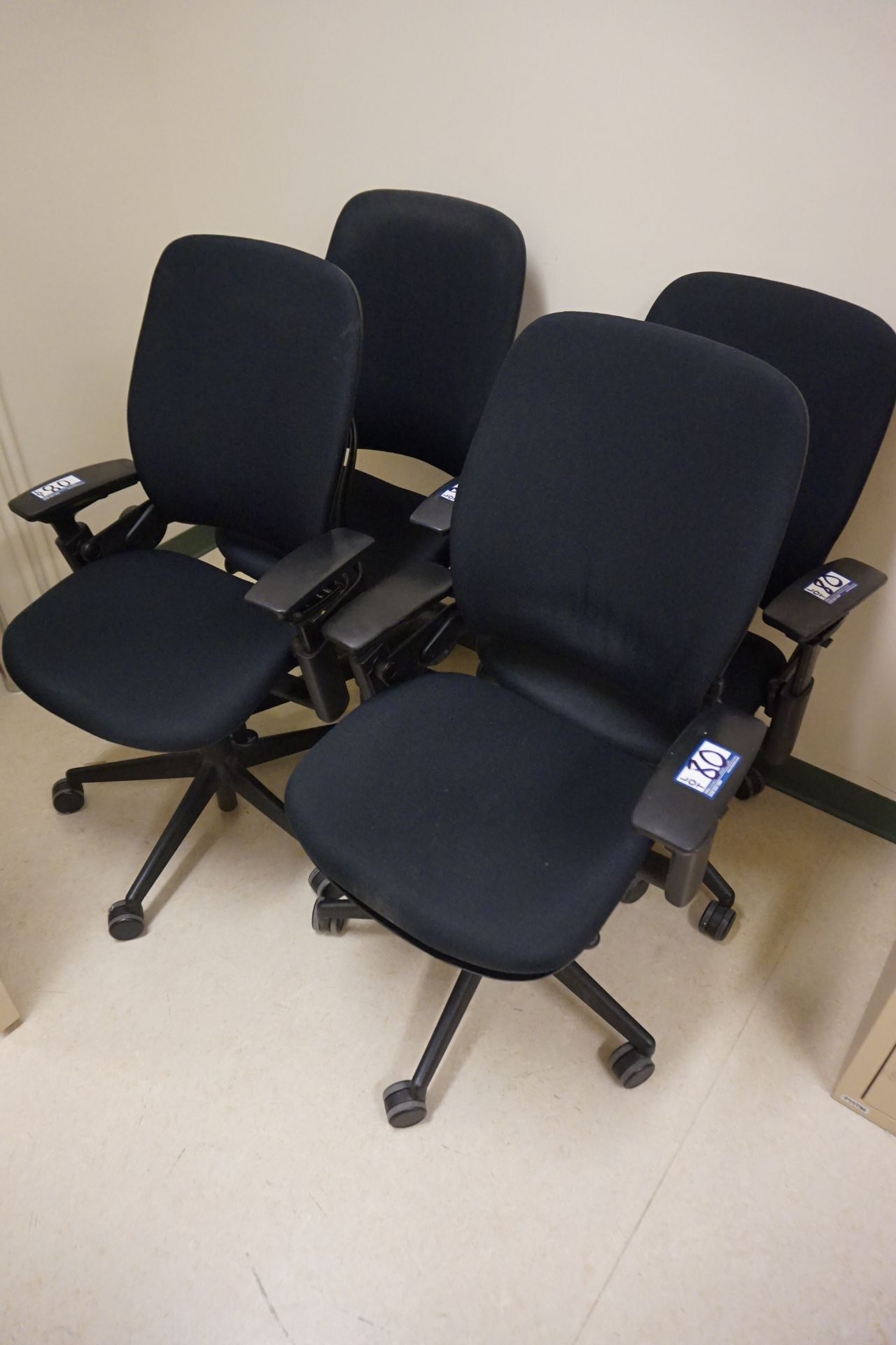 Steelcase Black Fabric Multi-Tilt Swivel Arm Chairs