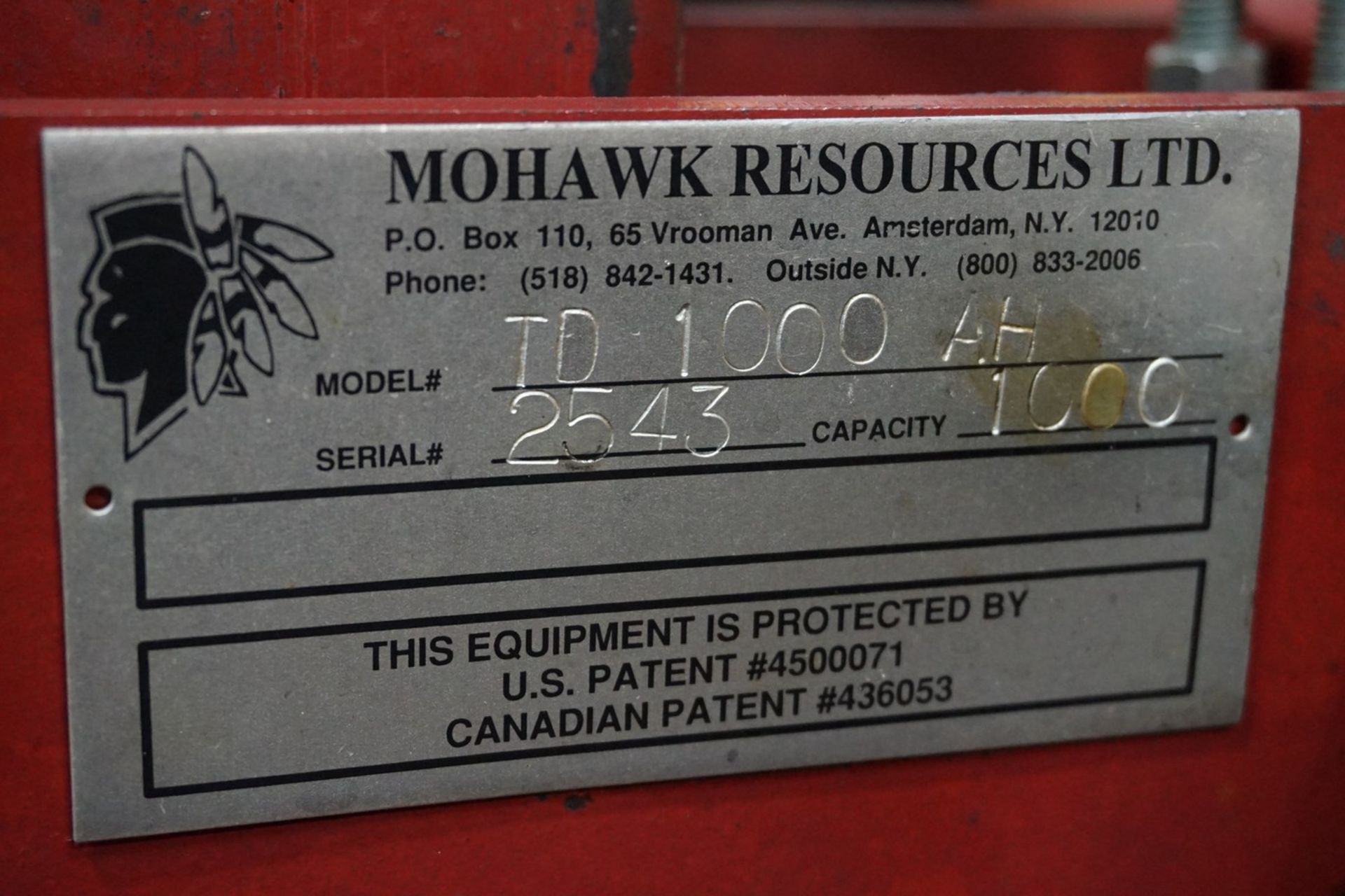 Mohawk Model TD1000AH 1000-Lbs Capacity Tire Carrier - Image 3 of 3
