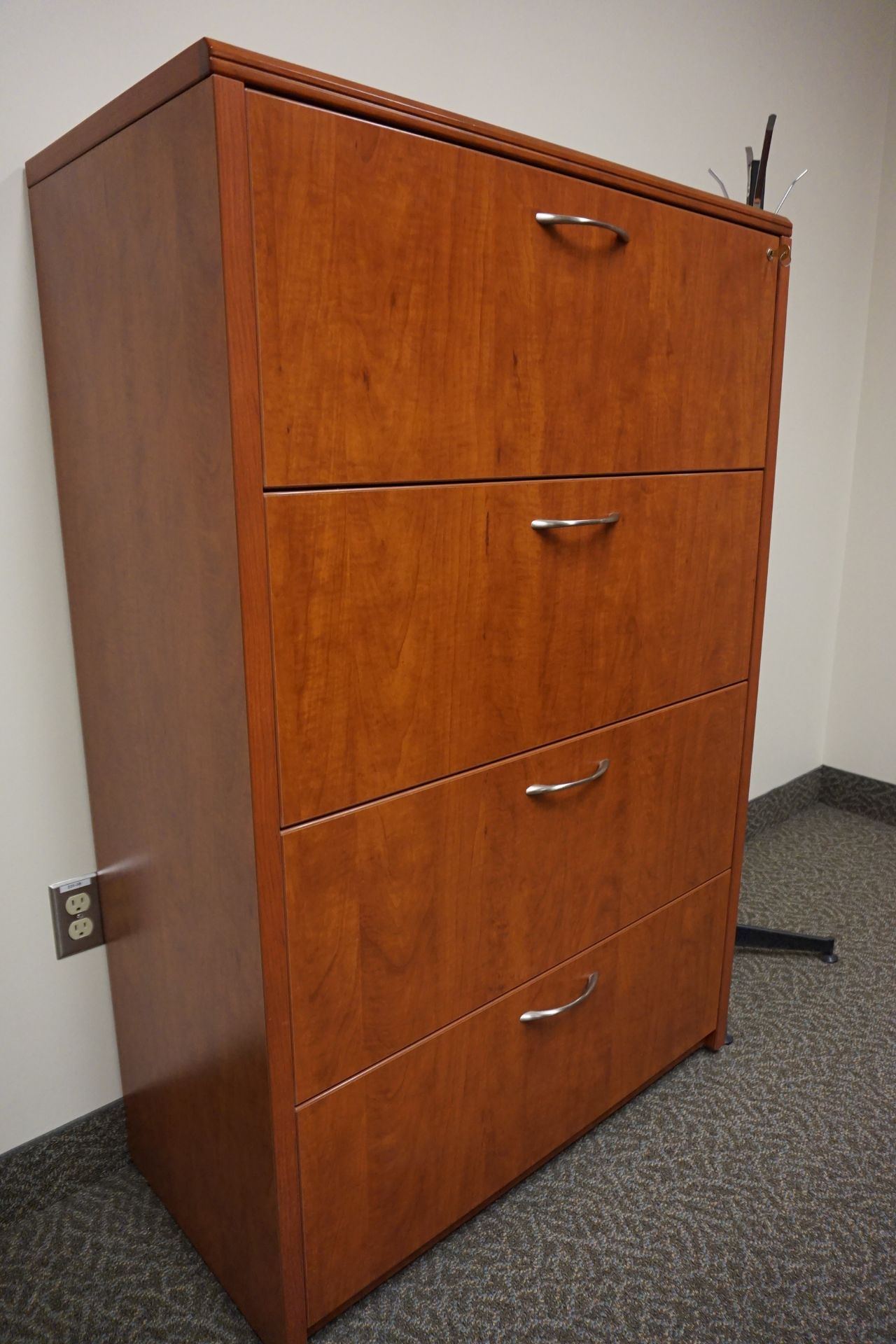 CWI Executive U-Shaped Desk with Overhead Storage, 4-Drawer Lateral File - Image 2 of 2