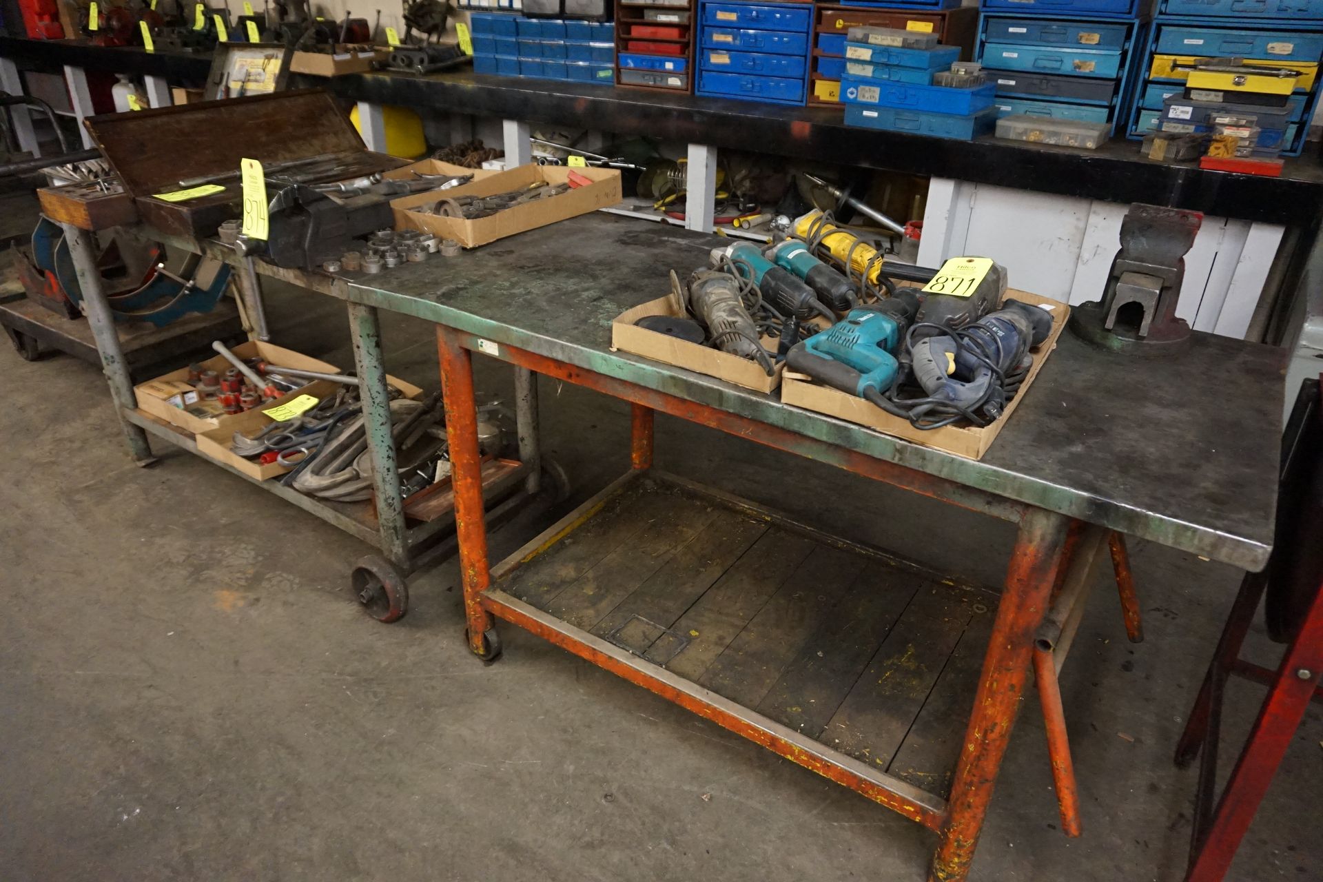 54" x 24" Metal Shop Tables with Vise