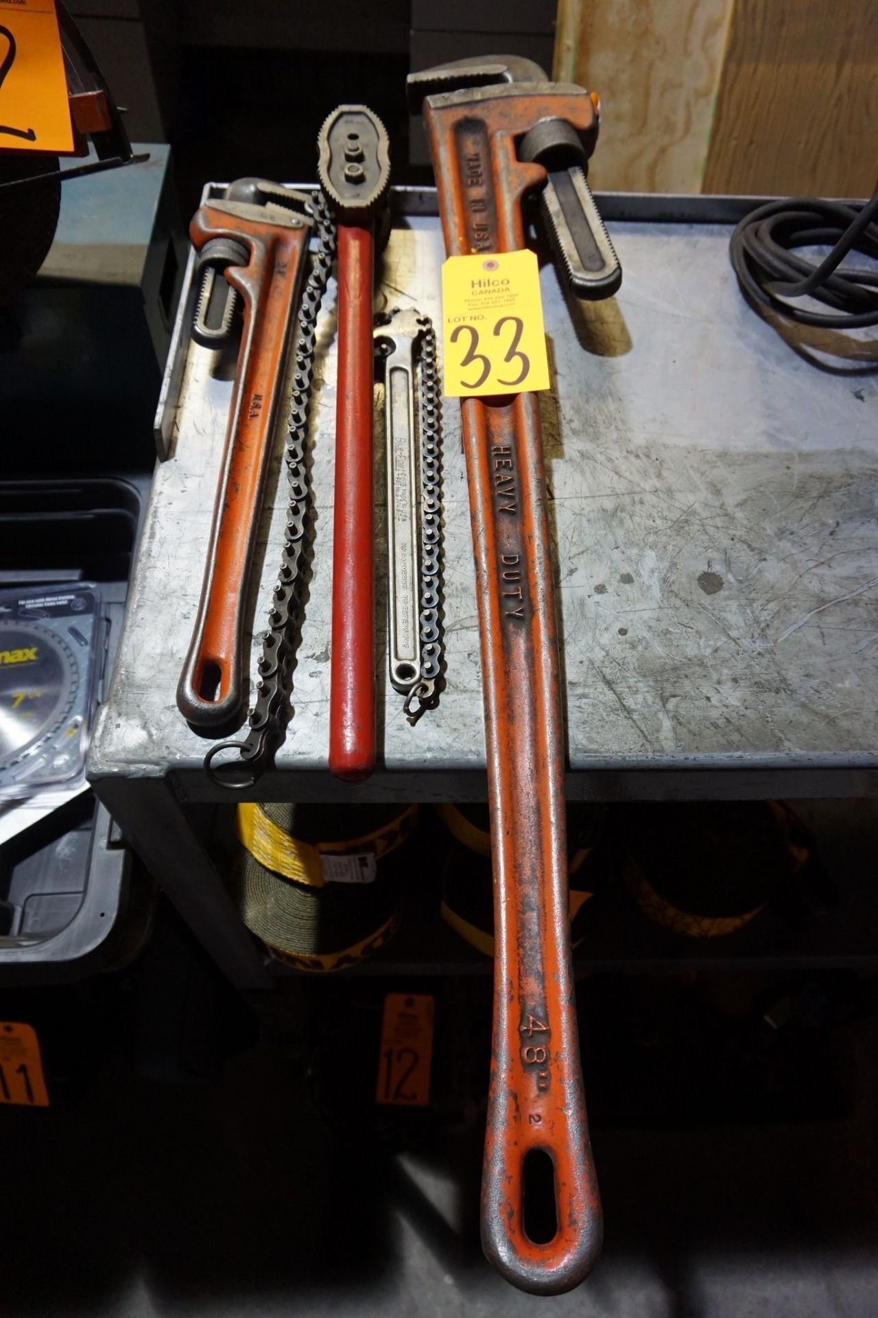 48" & 24" Pipe Wrench with Chain Wrench