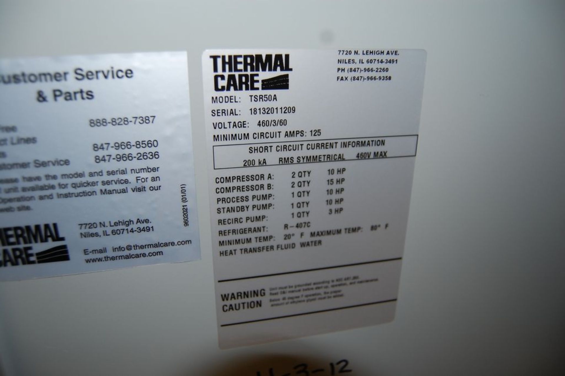 Thermal Care Model TSR 50A 50 Ton Water Chiller System - Image 4 of 15