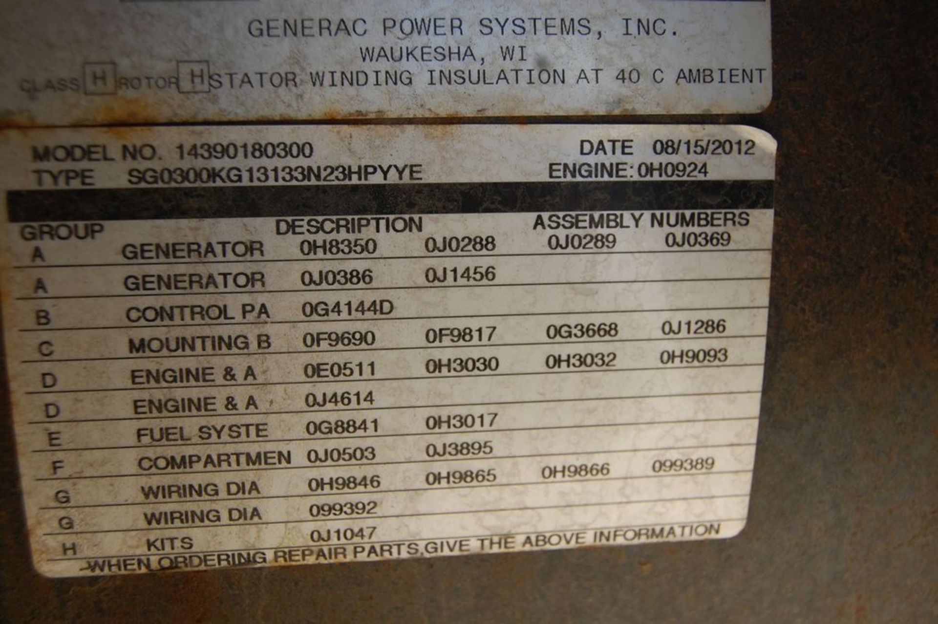 Generac Model 14390180300 300 KW Natural Gas Standby Generator Set - Image 7 of 13