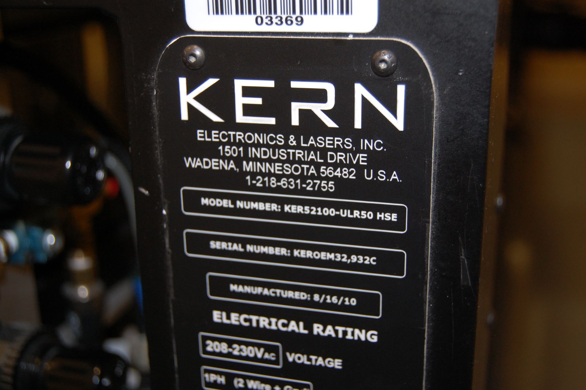 Kern Model KER 52100-ULR50 HSE 150 Watt CNC Laser - Image 5 of 16