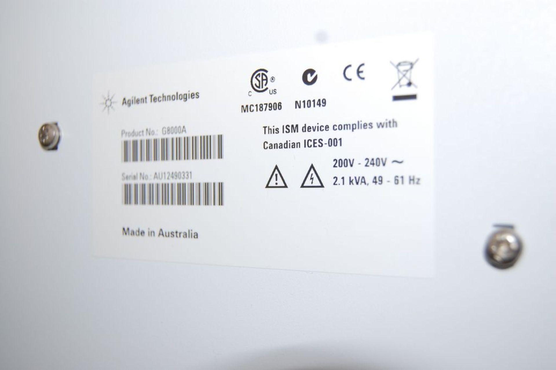 Agilent Technologies Model 4100 MP-AES / G8000A Microwave Plasma Atomic Emission Spectrometer - Image 6 of 6