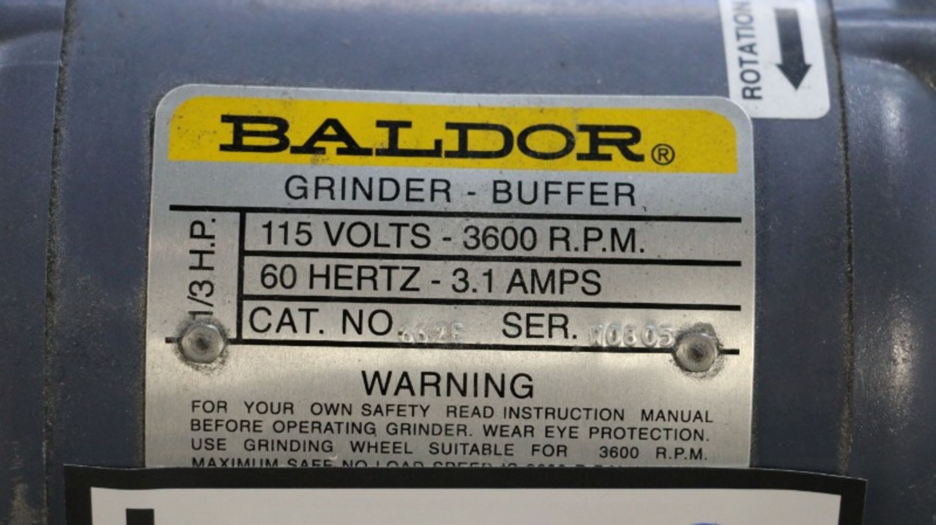 Baldor Grinder Buffer - Image 5 of 5