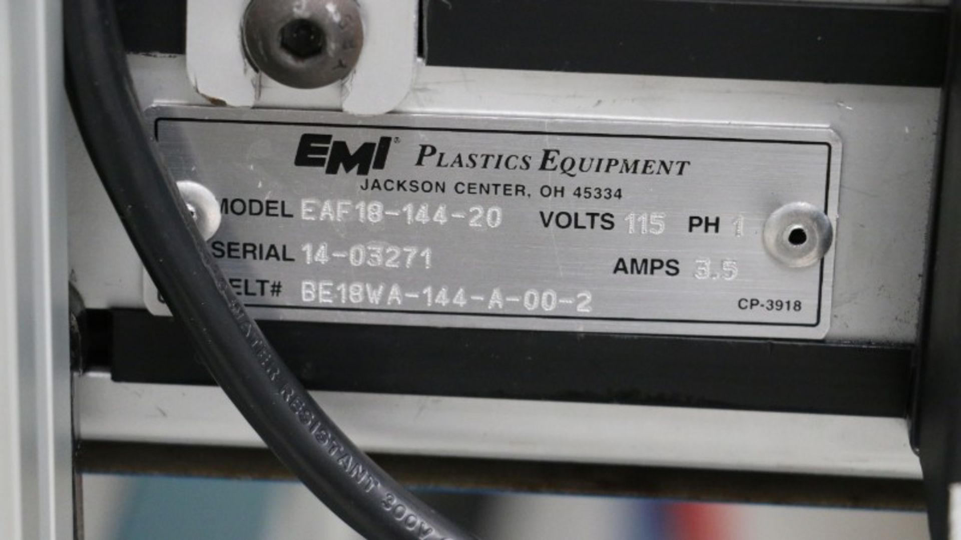 EMI Plastic Equipment Model EAF18-144-20 Conveyor System - Image 6 of 6