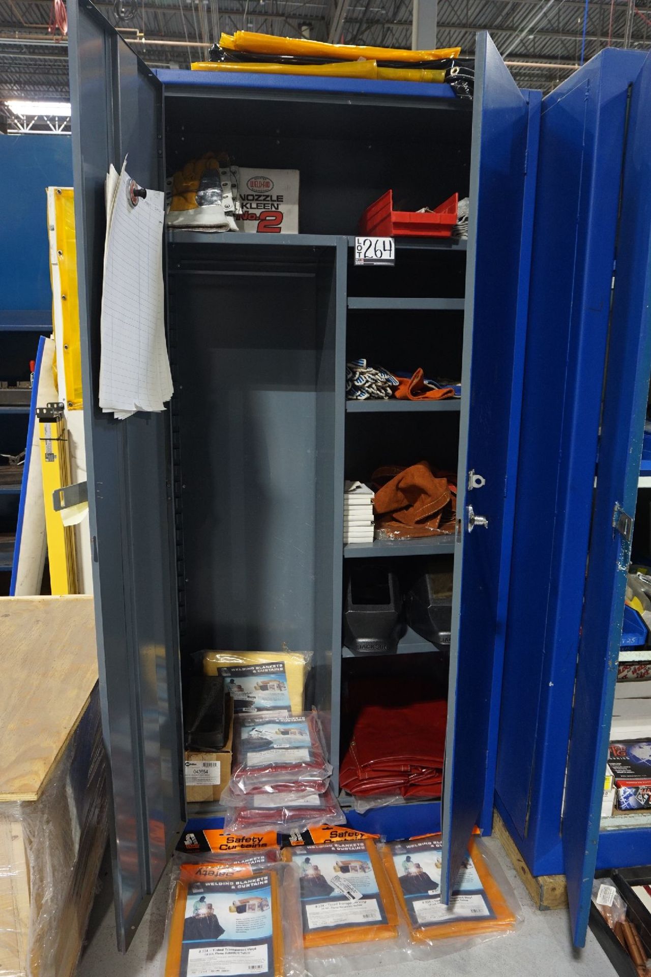 Blue 2 Door Supply Cabinet with Welding Access