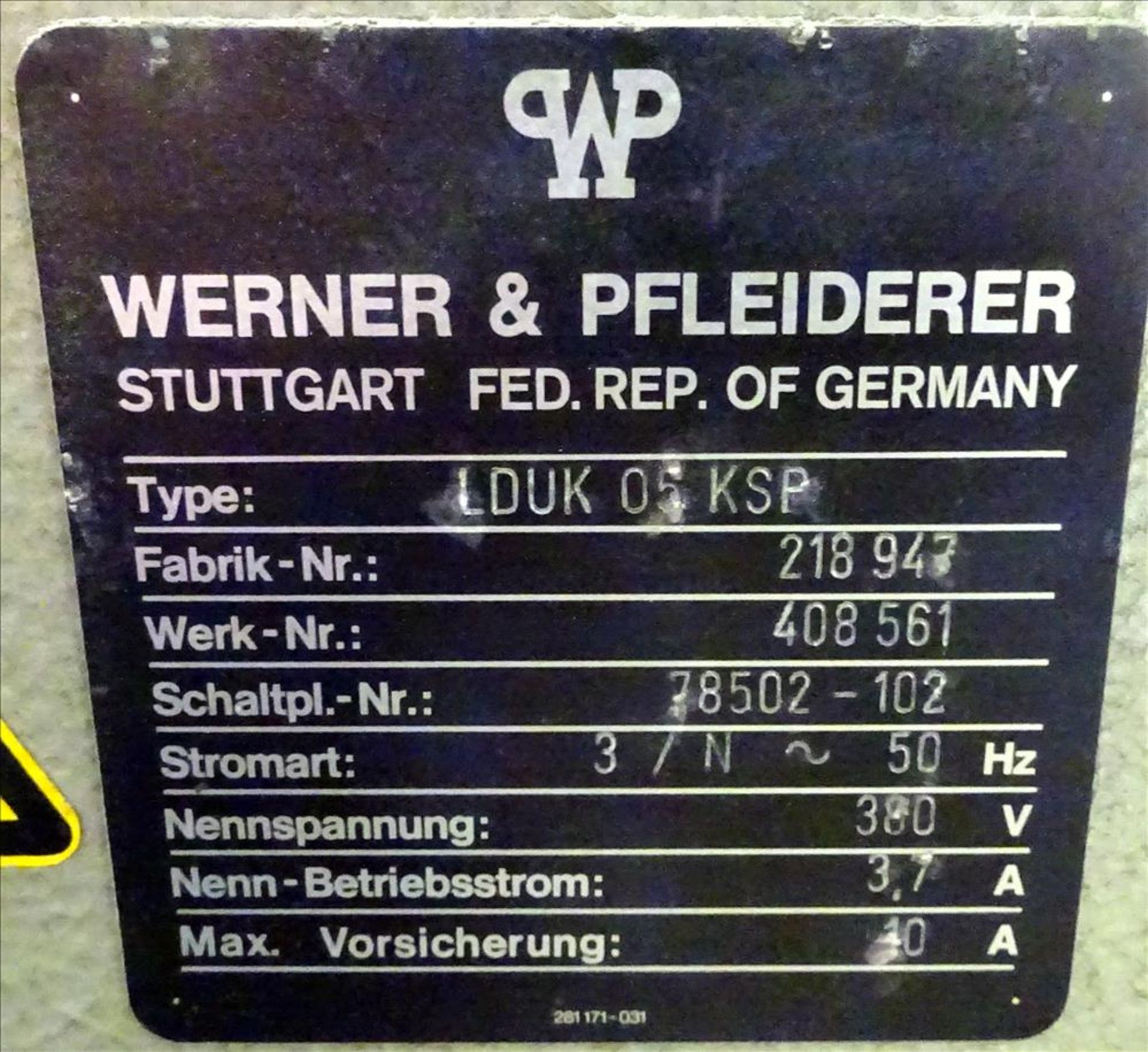 Werner & Pfleiderer Model LDUK 05 KSP Laboratory Double Arm Mixer - Image 12 of 21