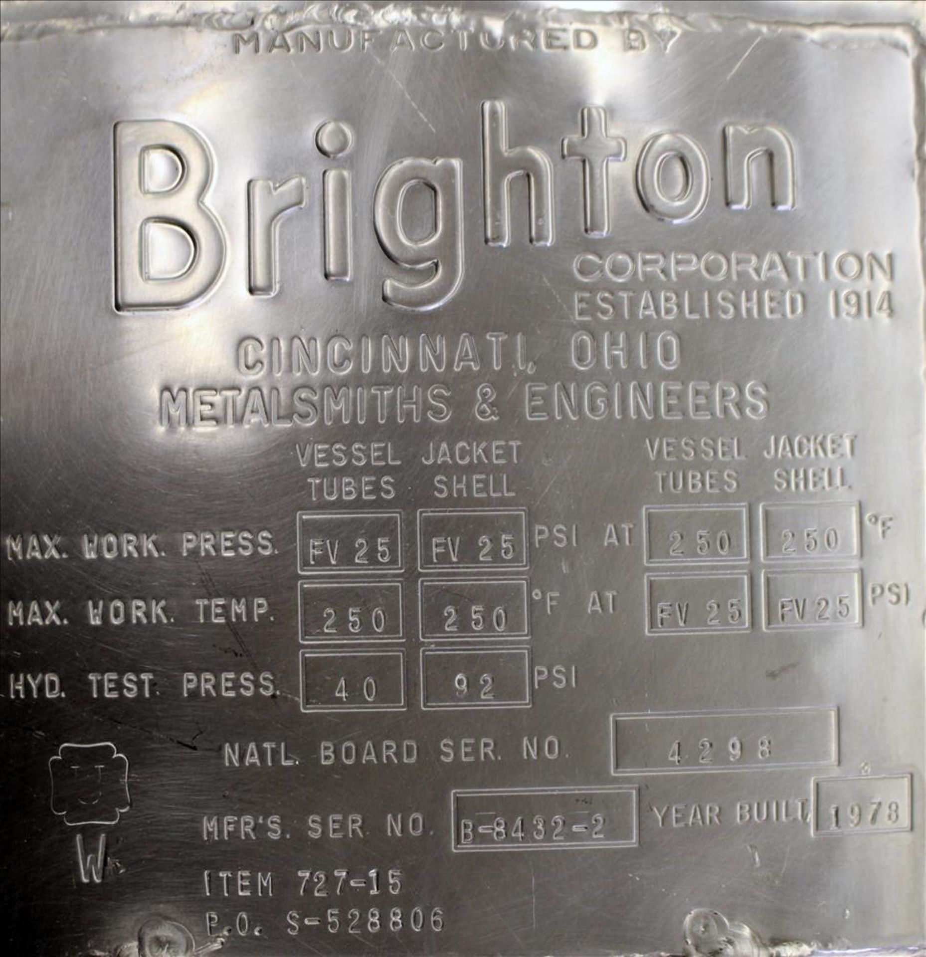 Brighton 49.7 Gallon Stainless Steel Vertical Reactor - Image 19 of 19