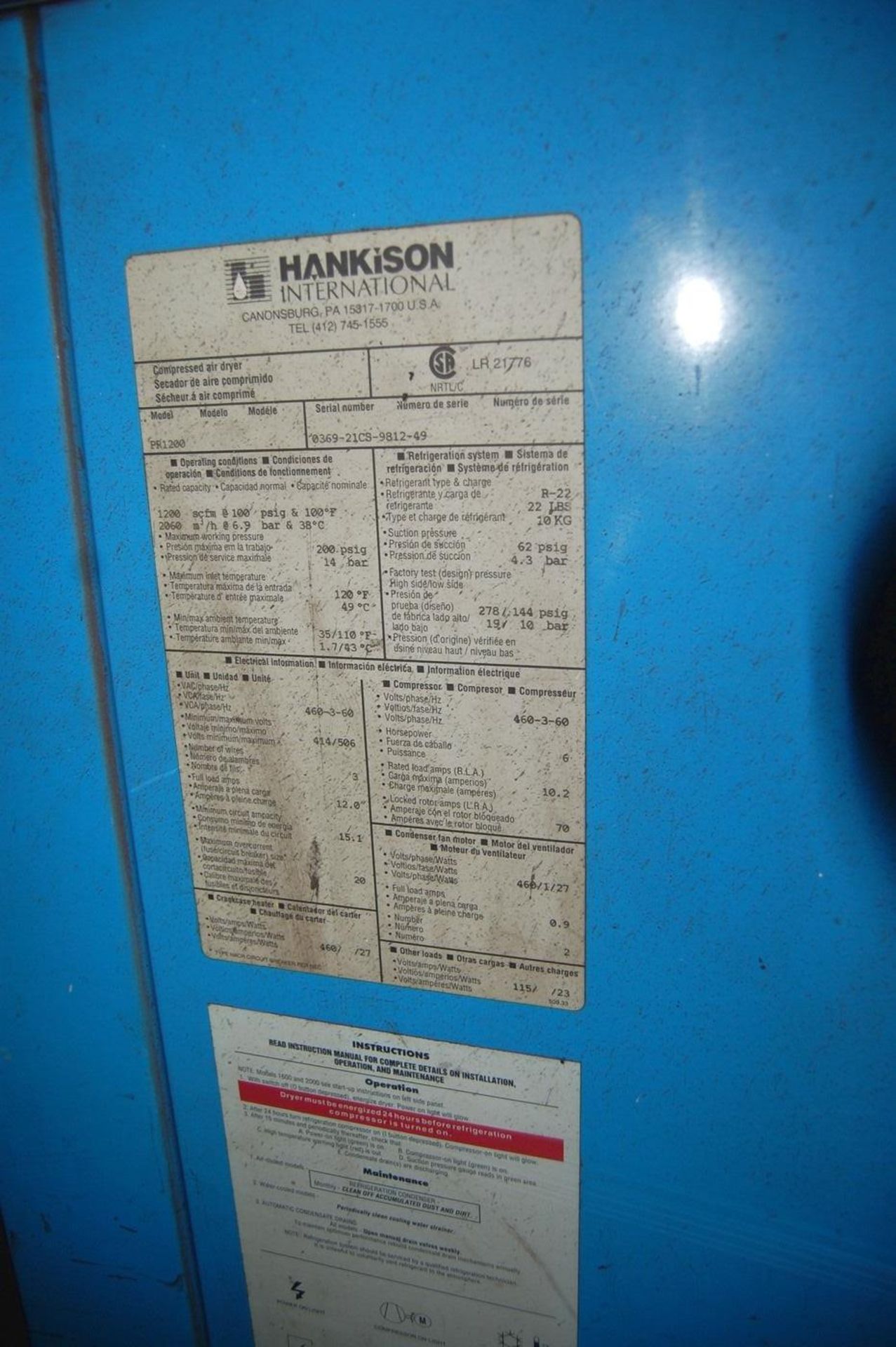 Hankison Model PR1200 Compressed Air Dryer - Image 5 of 6