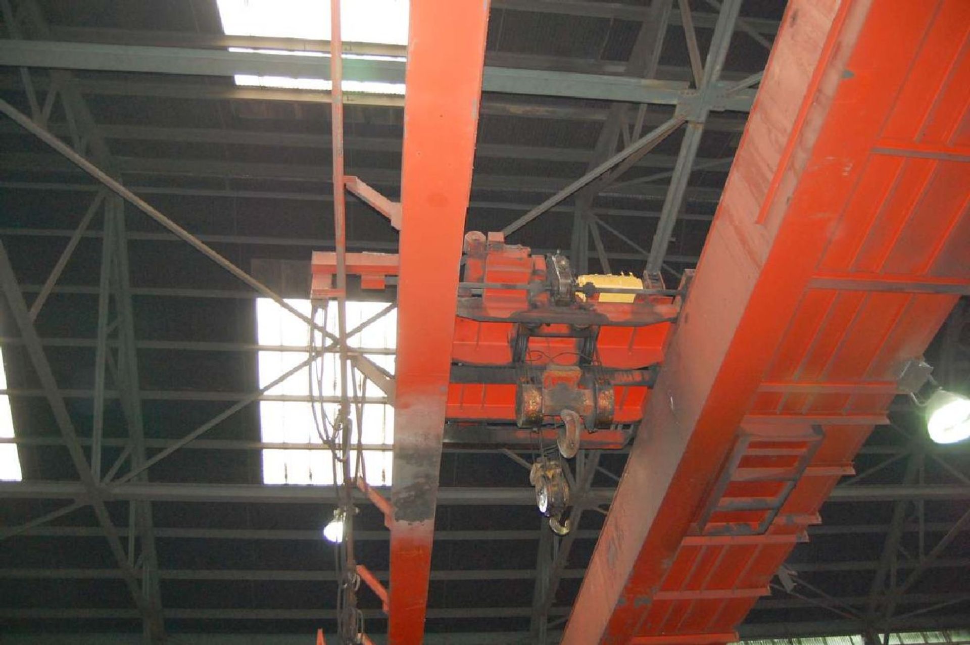 Ederer 25 Ton Main / 5 Ton Auxiliary Dual Girder Bridge Crane