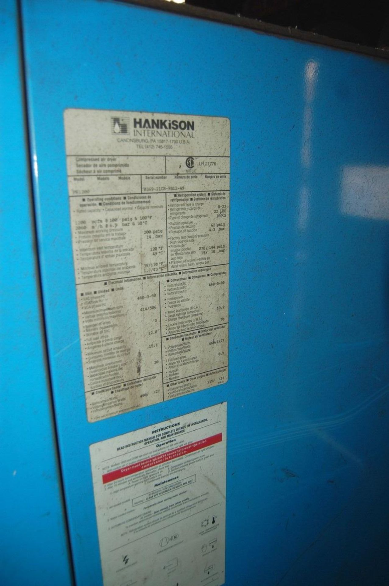 Hankison Model PR1200 Compressed Air Dryer - Image 2 of 6