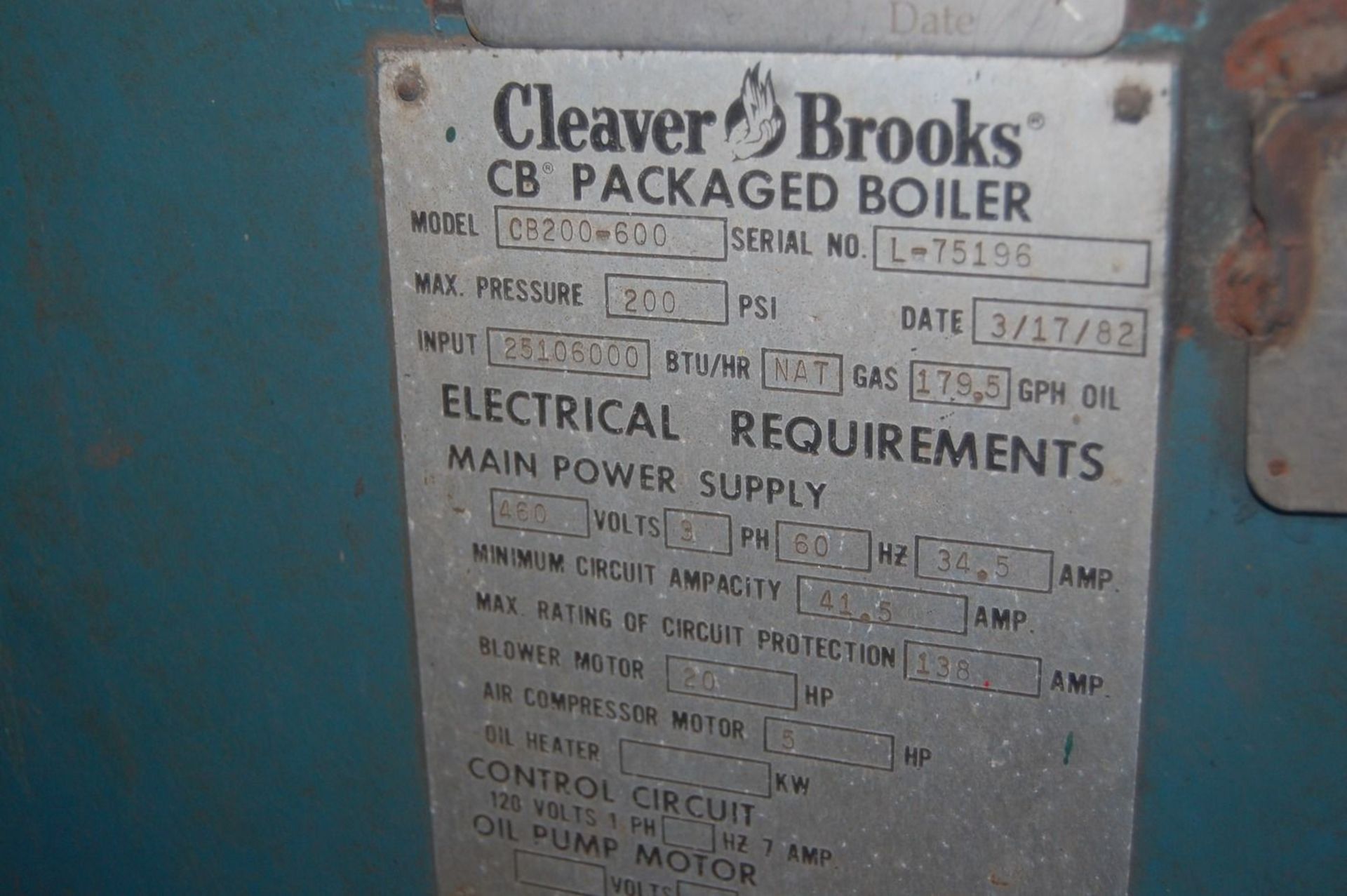 Cleaver Brooks Model CB200-600 Package Boiler - Image 6 of 8