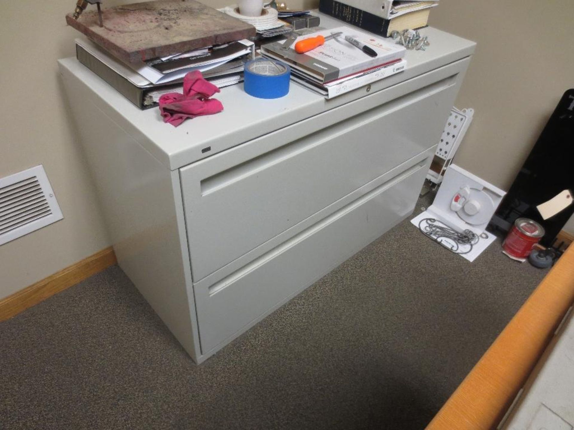 Desk, Two Chairs, Two Draw File Cabinet, NO CONTENTS - Image 2 of 2