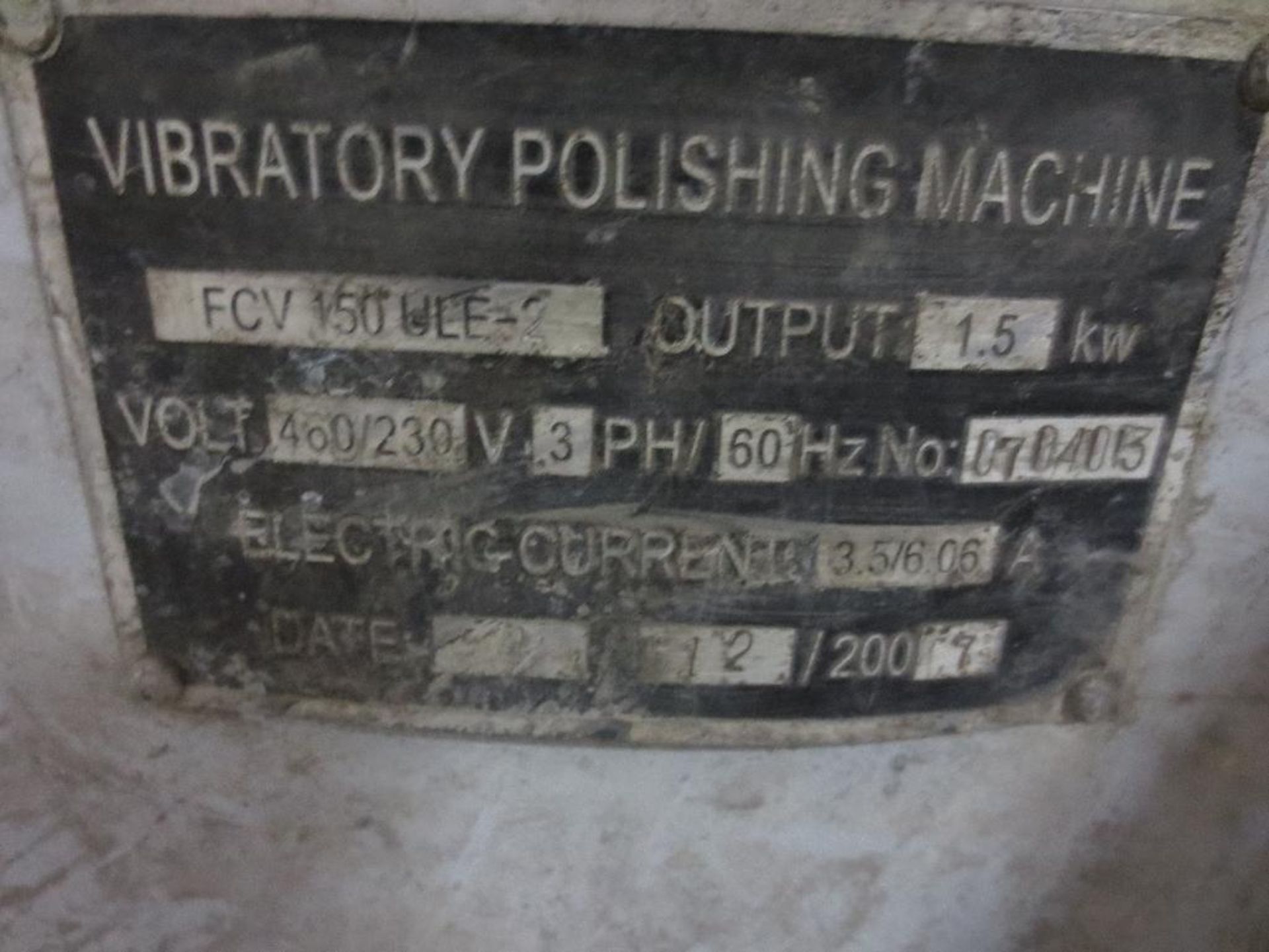 Vibra-Hone Vibratory Polishing Machine M/N FCV-150-ULE - Image 5 of 5