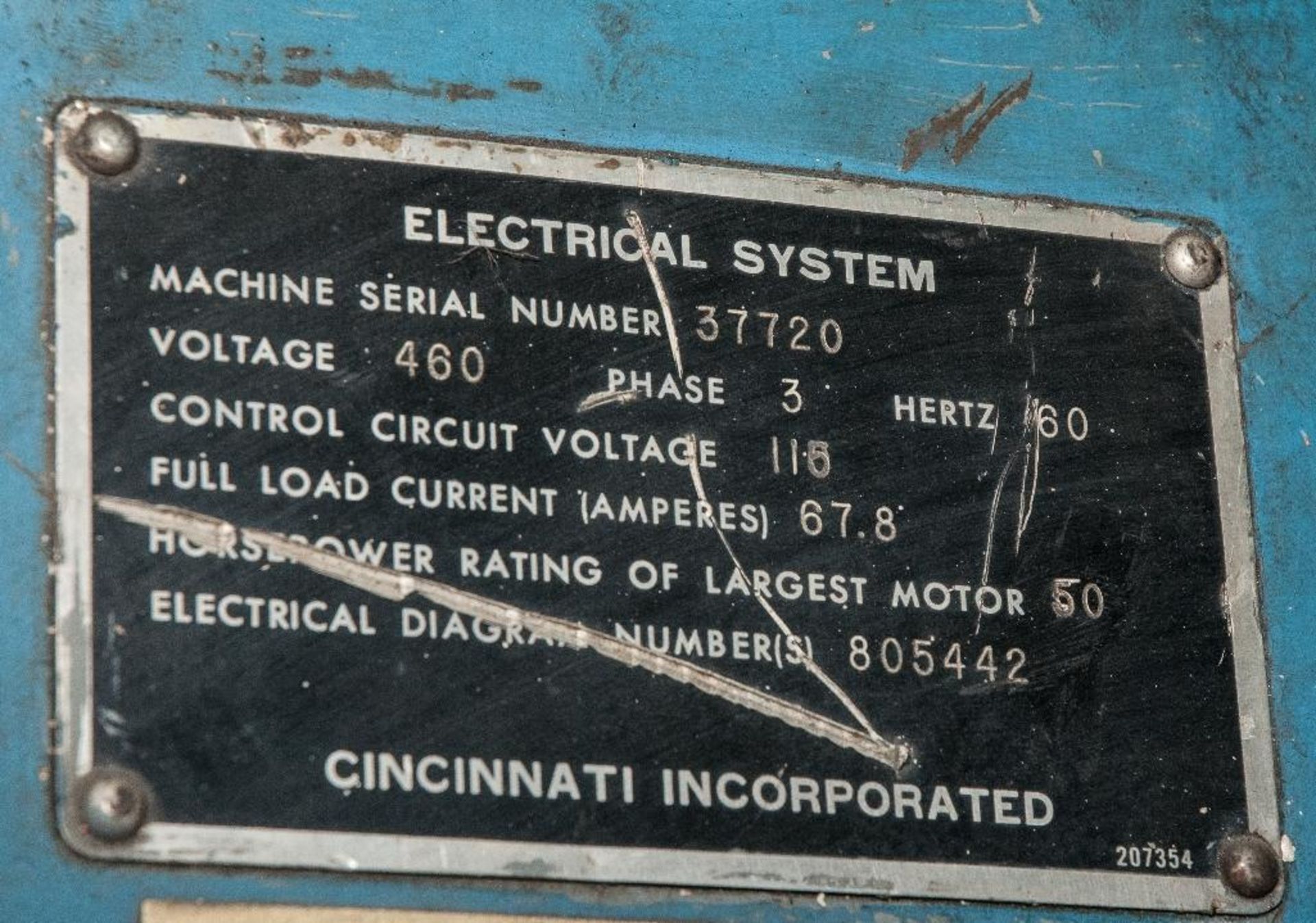 Cincinnati Model 600H Series X26, 37720, 600 ton Hydraulic Press Brake 26 feet Between Columns, 12" - Image 5 of 7