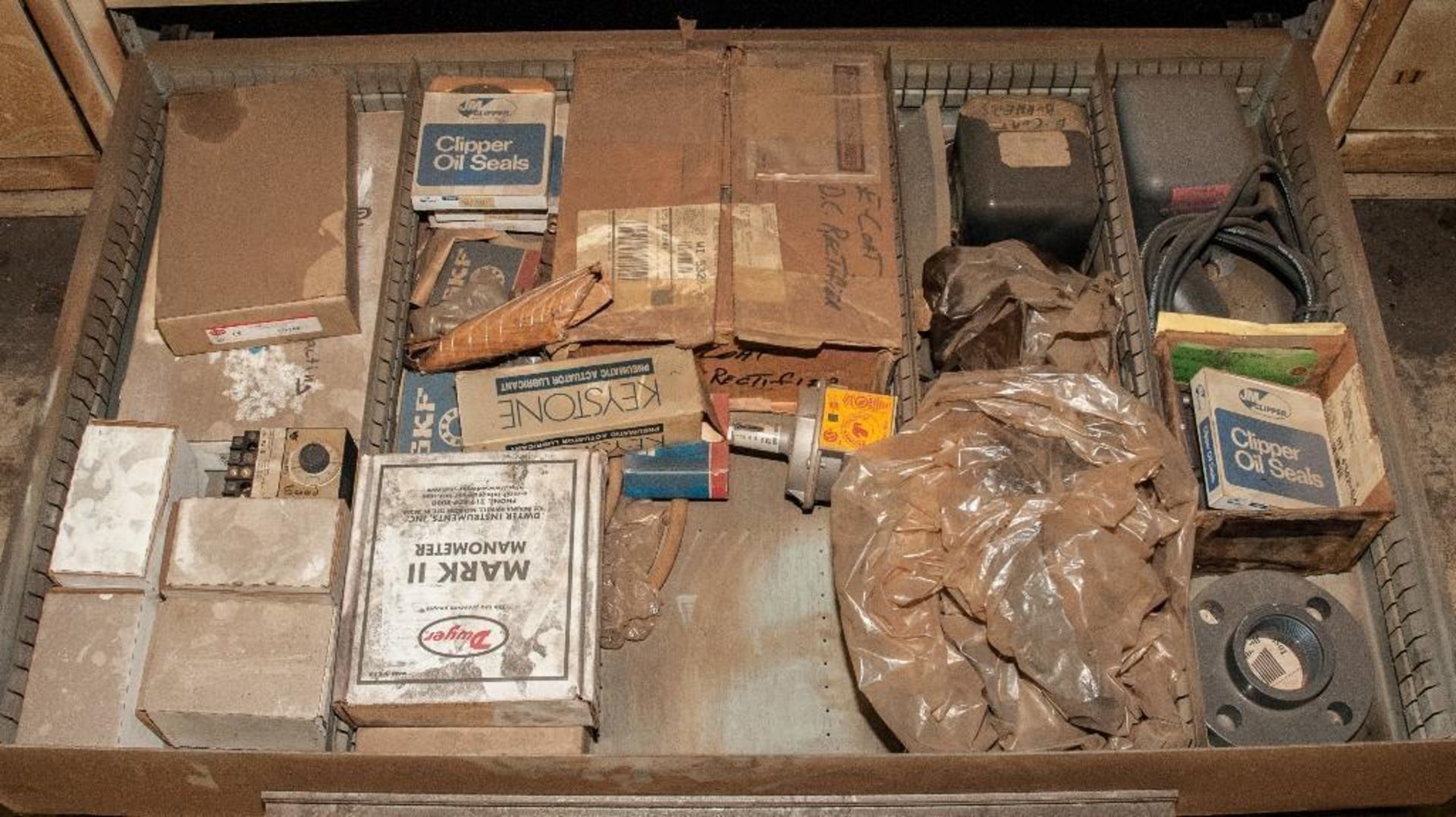 11 Drawer, New Era Modular Drawer Systems Cabinet with contents, Bushings, Gears, Bearings, Punch Pr - Image 12 of 12