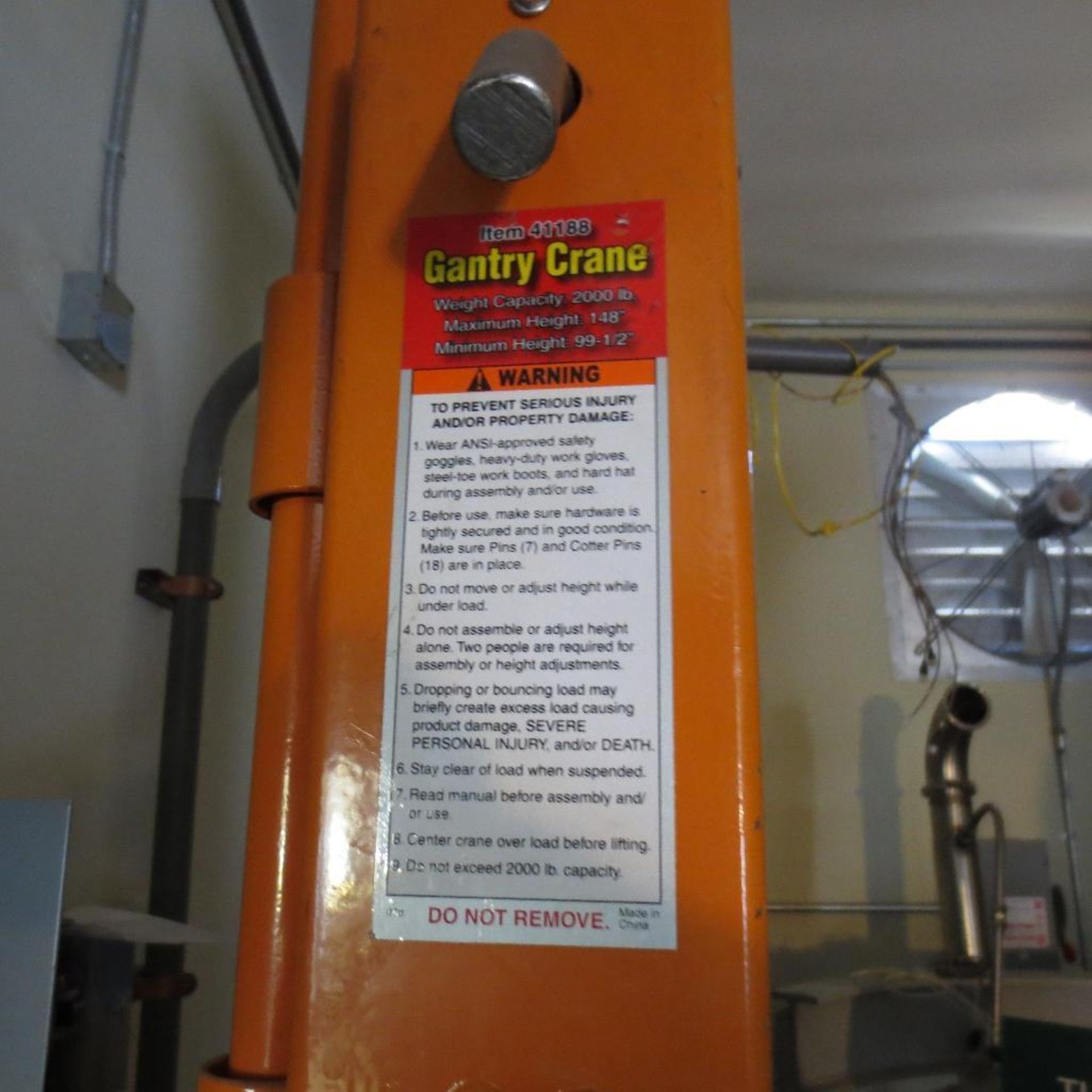 2000 Lb. Cap Gantry Crane with 1 Ton Elc. Hoist; located at 556 Leffingwell Ave Kirkwood, MO 63122 - Image 4 of 4