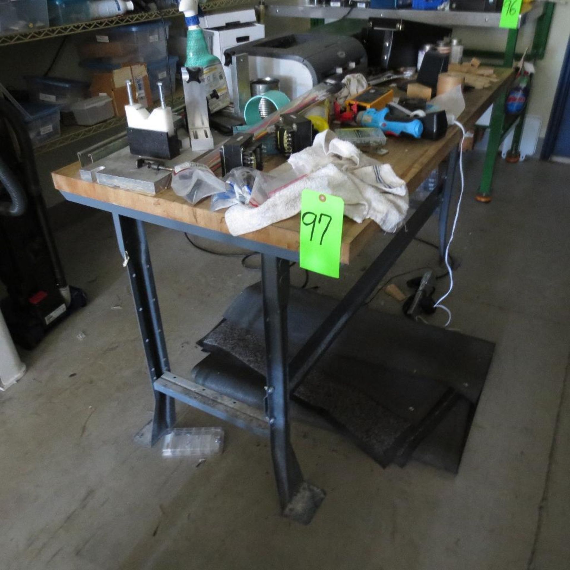 Work Bench 60" X 30" ( No Contents ); located at 556 Leffingwell Ave Kirkwood, MO 63122