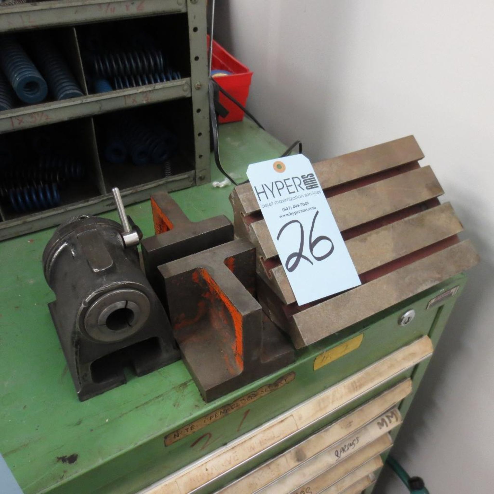 T Slot Angle Plate, (2) 90 Angle set up and Collet Holder, LOCATED AT 1850 Howard Street, Unit A Elk