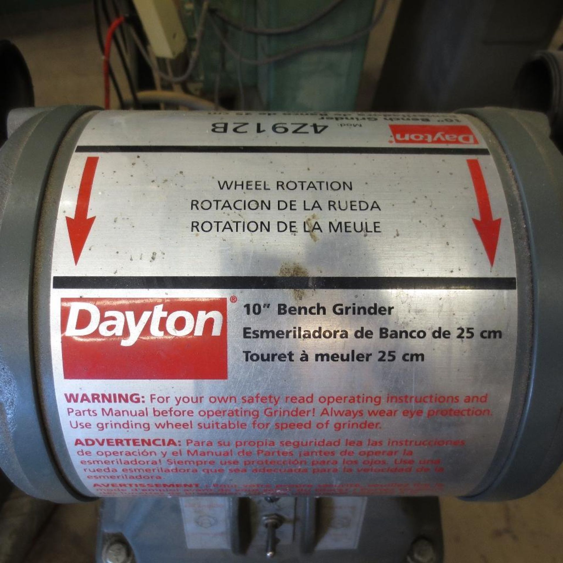 Dayton 10" Double End Bench Grinder, LOCATED AT 1850 Howard Street, Unit A Elk Grove Village, IL - Image 2 of 2