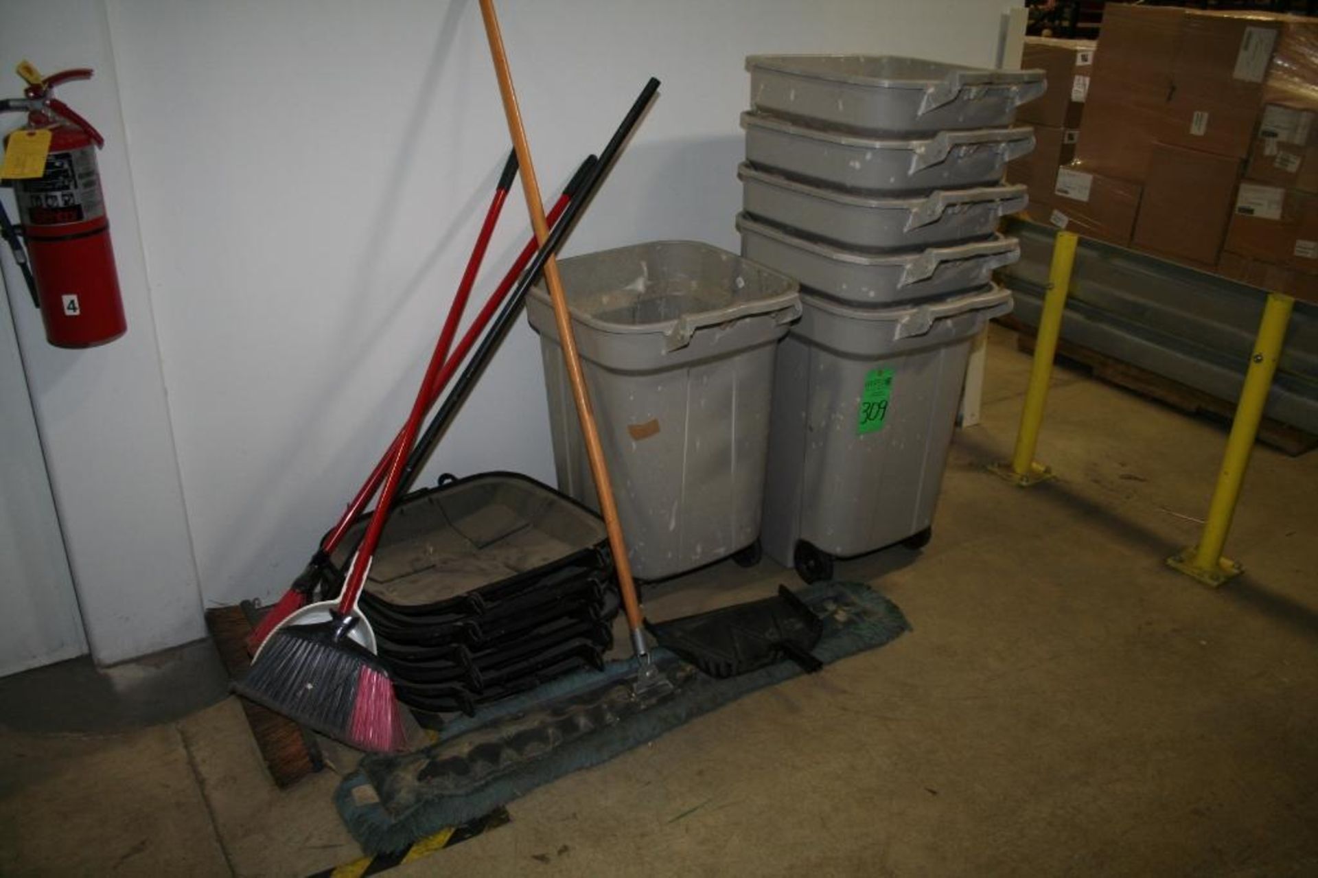 (6) Trash Cans, Brooms, Located at 3002 North Apollo Drive Urbana, IL Location