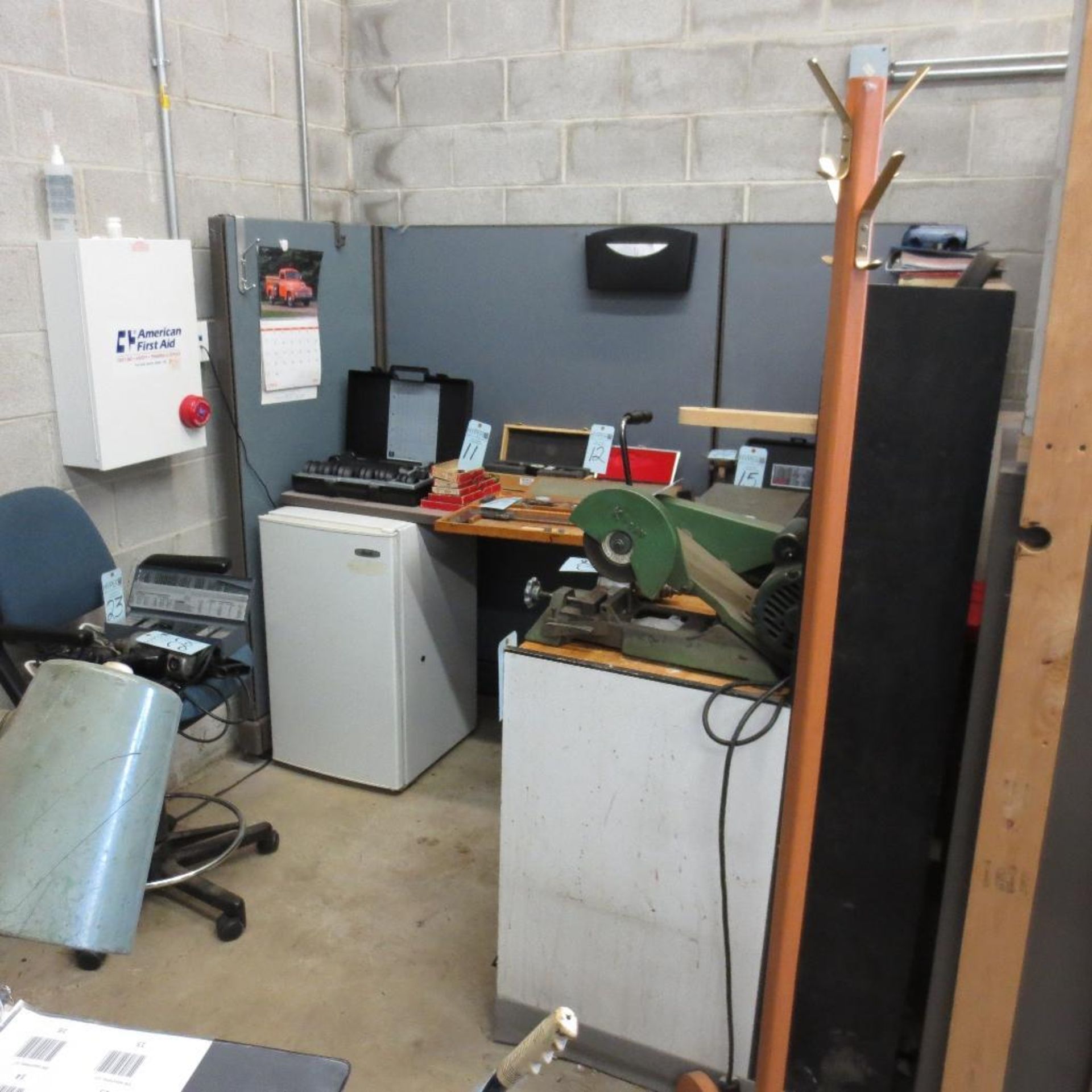 Work Bench, Chair and Refrigerator, LOCATED AT 1850 Howard Street, Unit A Elk Grove Village, IL