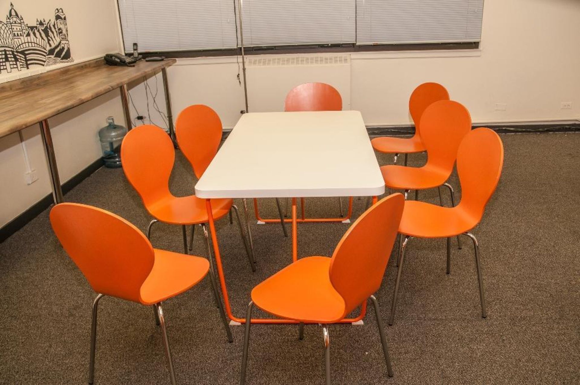 Table and 8 Chairs, Webcam on Stand