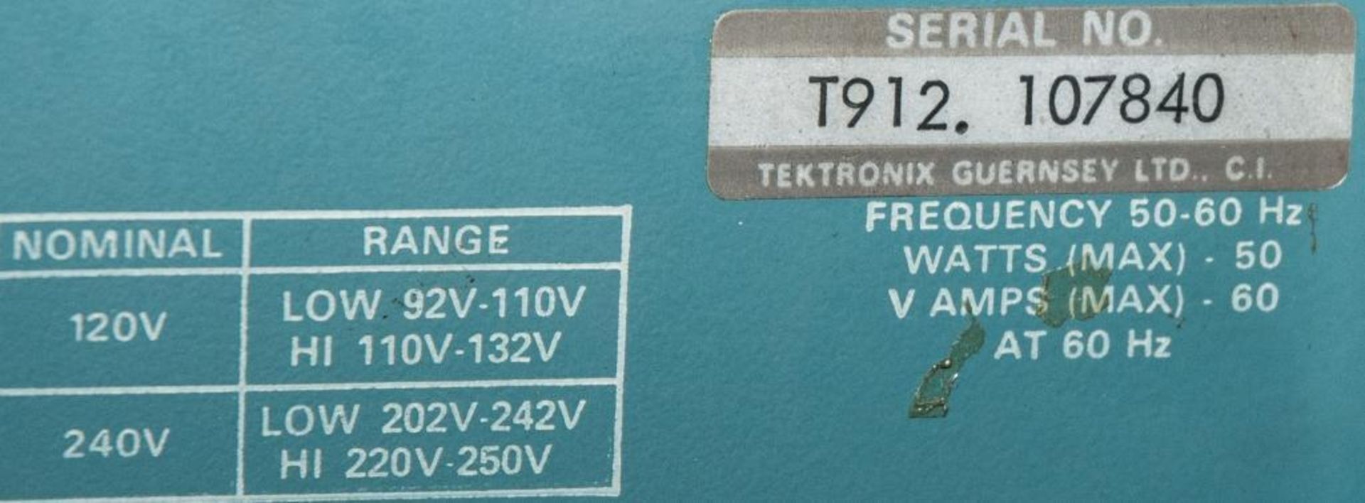 Oscilloscope Tektronix T912 Serial#T912.107840 10mhz Storage, On Tektronix 210-2 Type D Cart - Image 3 of 3
