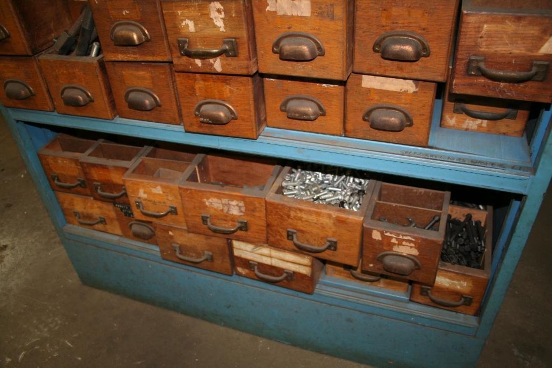 Blue Cabinet with Contents Nuts, Bolts, Assorted Fastners, Etc. - Image 2 of 4