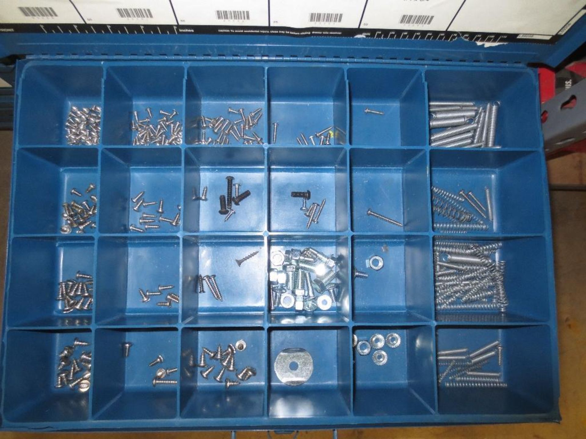 Two Five Drawer Compartment Cabinets With Misc. Contents Of Screws, Nuts, Washers - Image 9 of 10