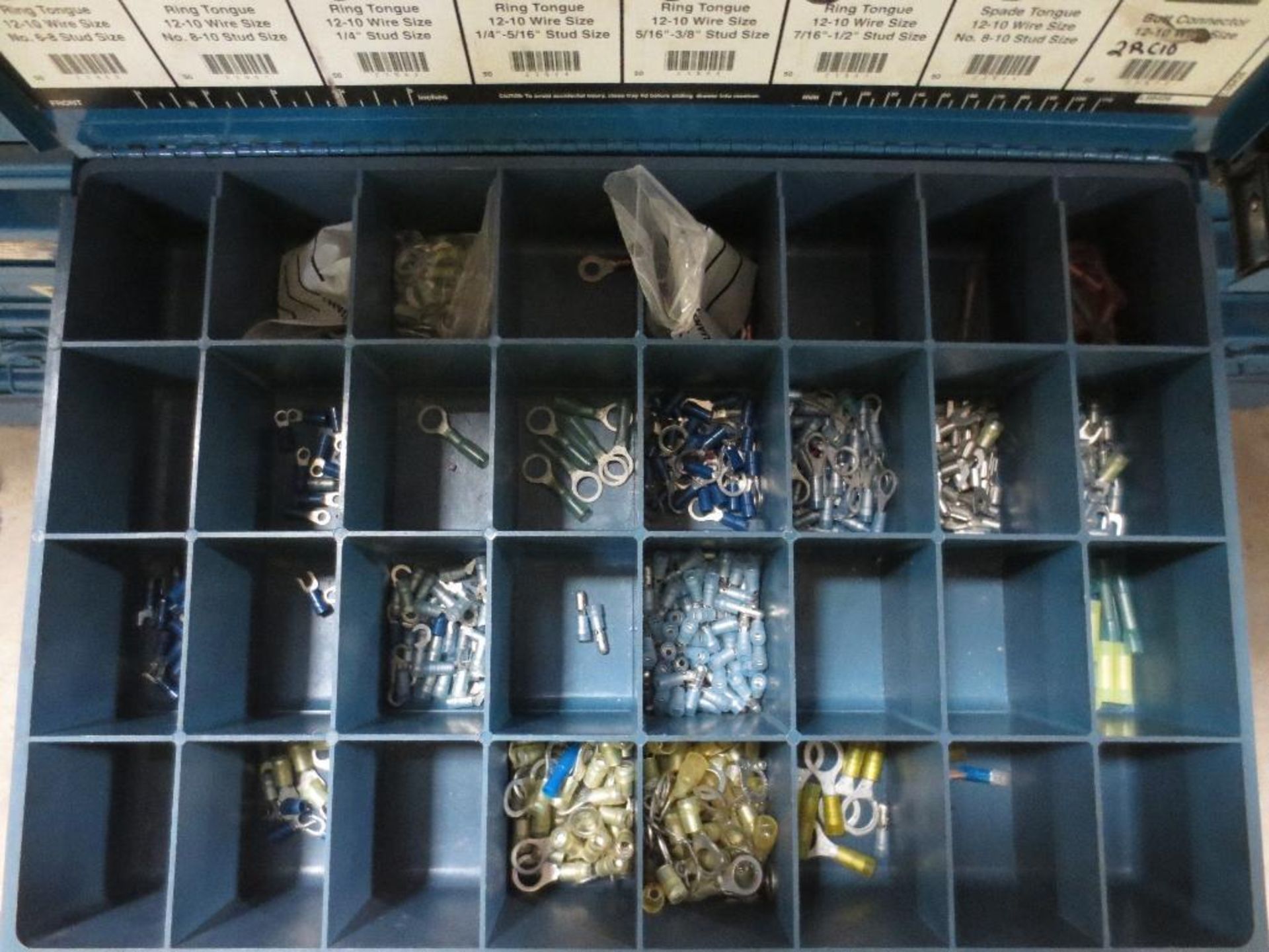 Two Five Drawer Compartment Cabinets With Misc. Contents Of Fittings, Connectors, Wing Nuts, Small F - Image 6 of 11