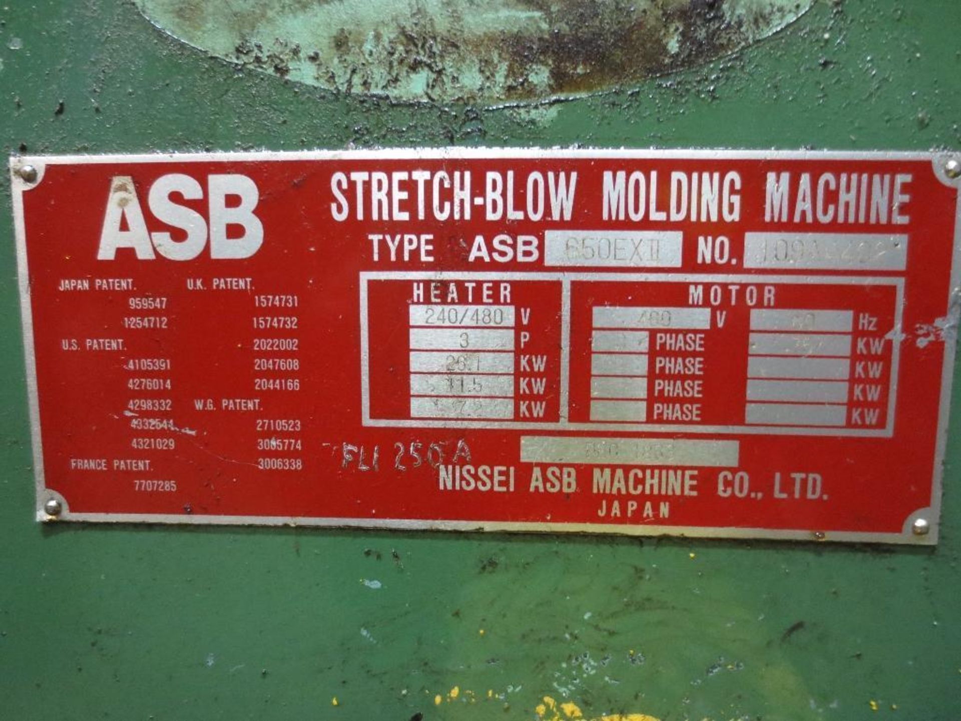 Nissei Stretch Blow Molding Machine, M/N ASB850EX II, S/N 109A4402, Mfg. Date 12/88 - Image 14 of 14