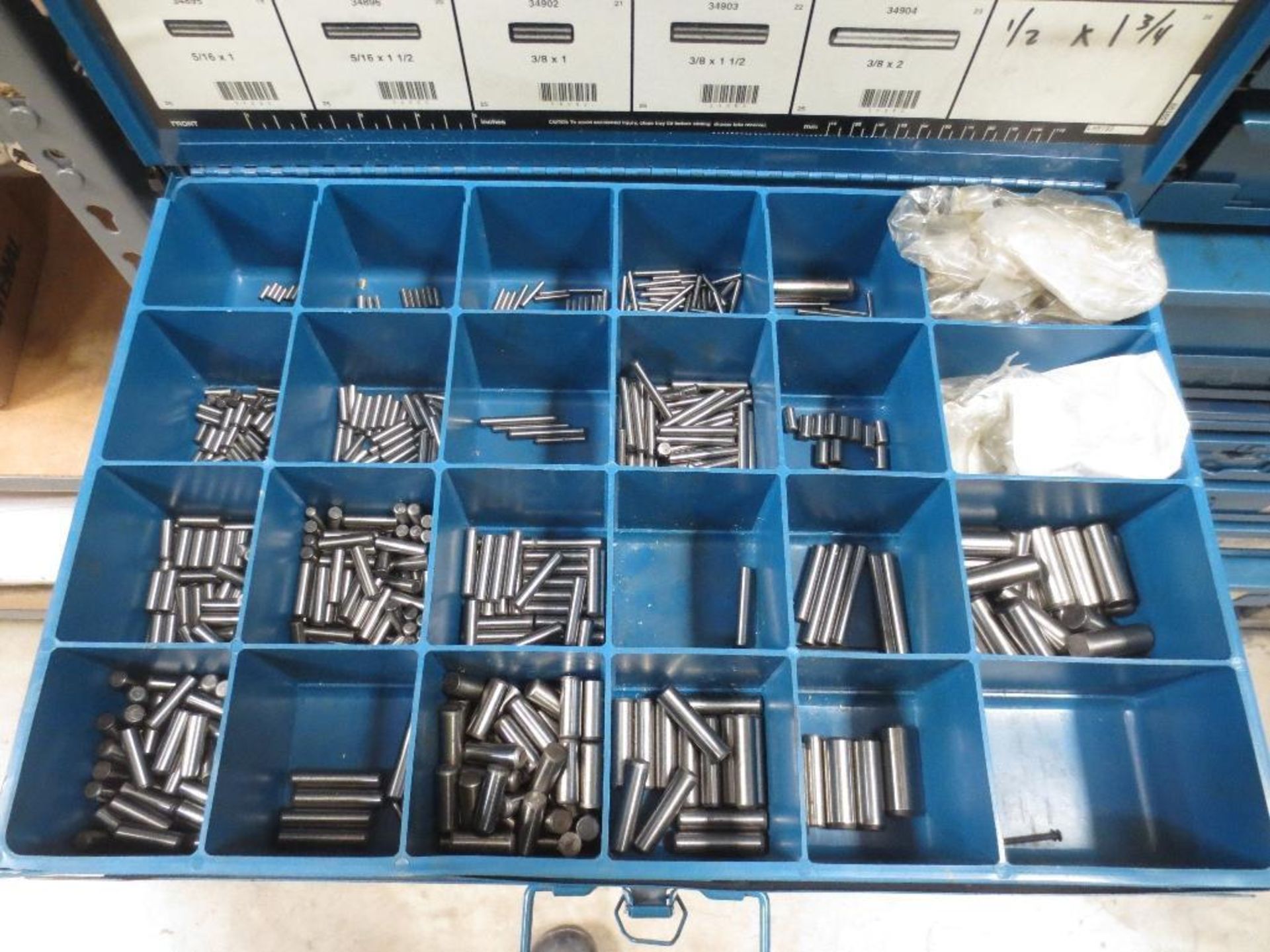 Two Five Drawer Compartment Cabinets With Misc. Contents Of Cotter Pins, Screws, Dowel Pins, Retaini - Image 4 of 11