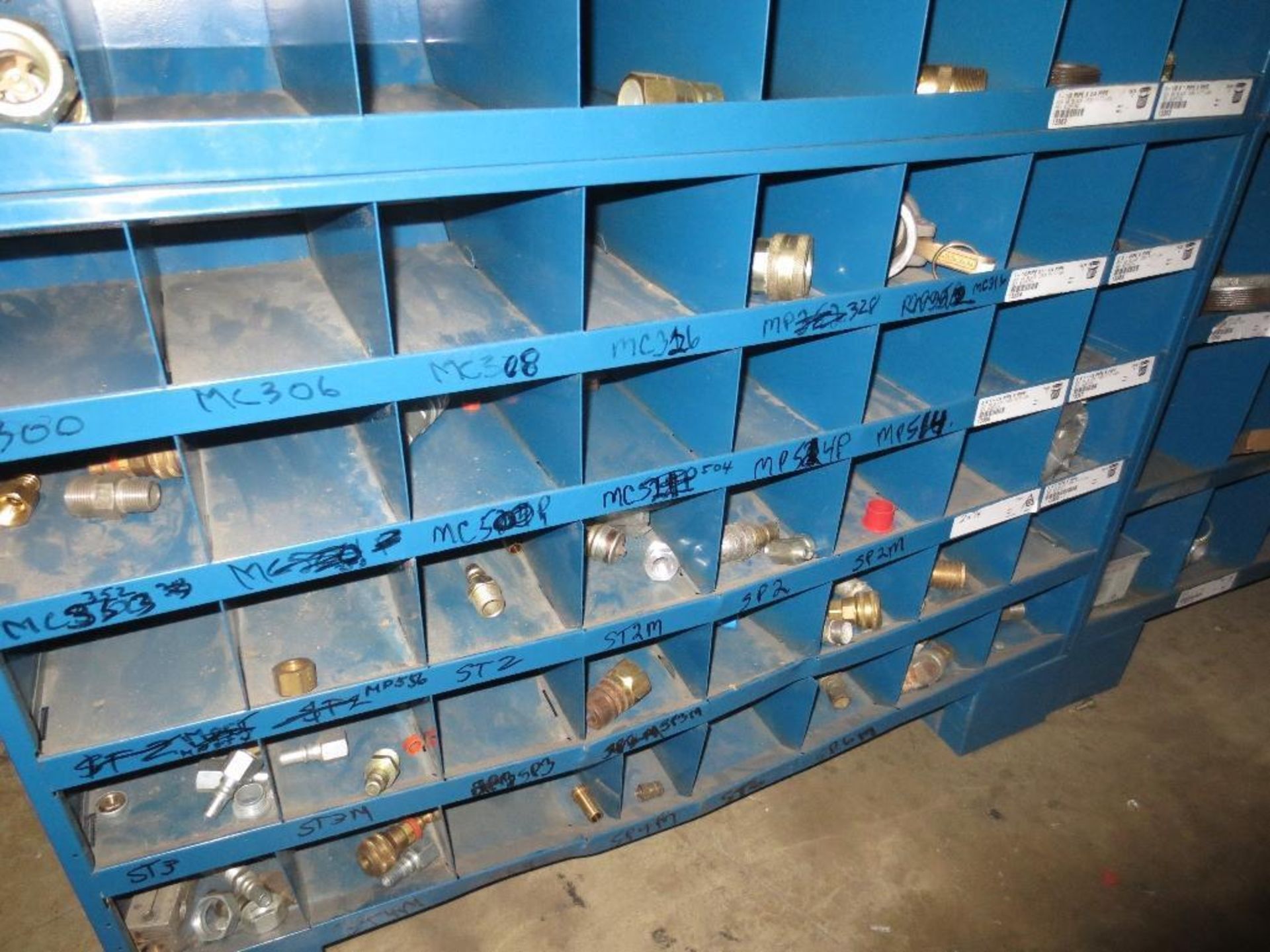 Three Compartment Bins Of Brass & Steel Fittings - Image 4 of 4