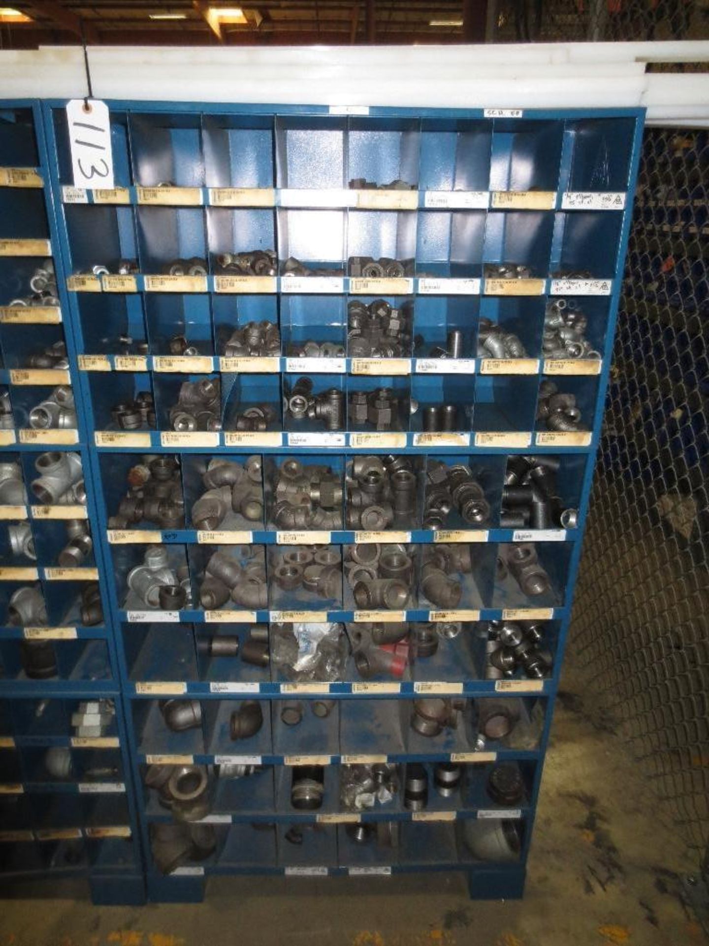 Three Compartment Bins Of Pipe Couplings