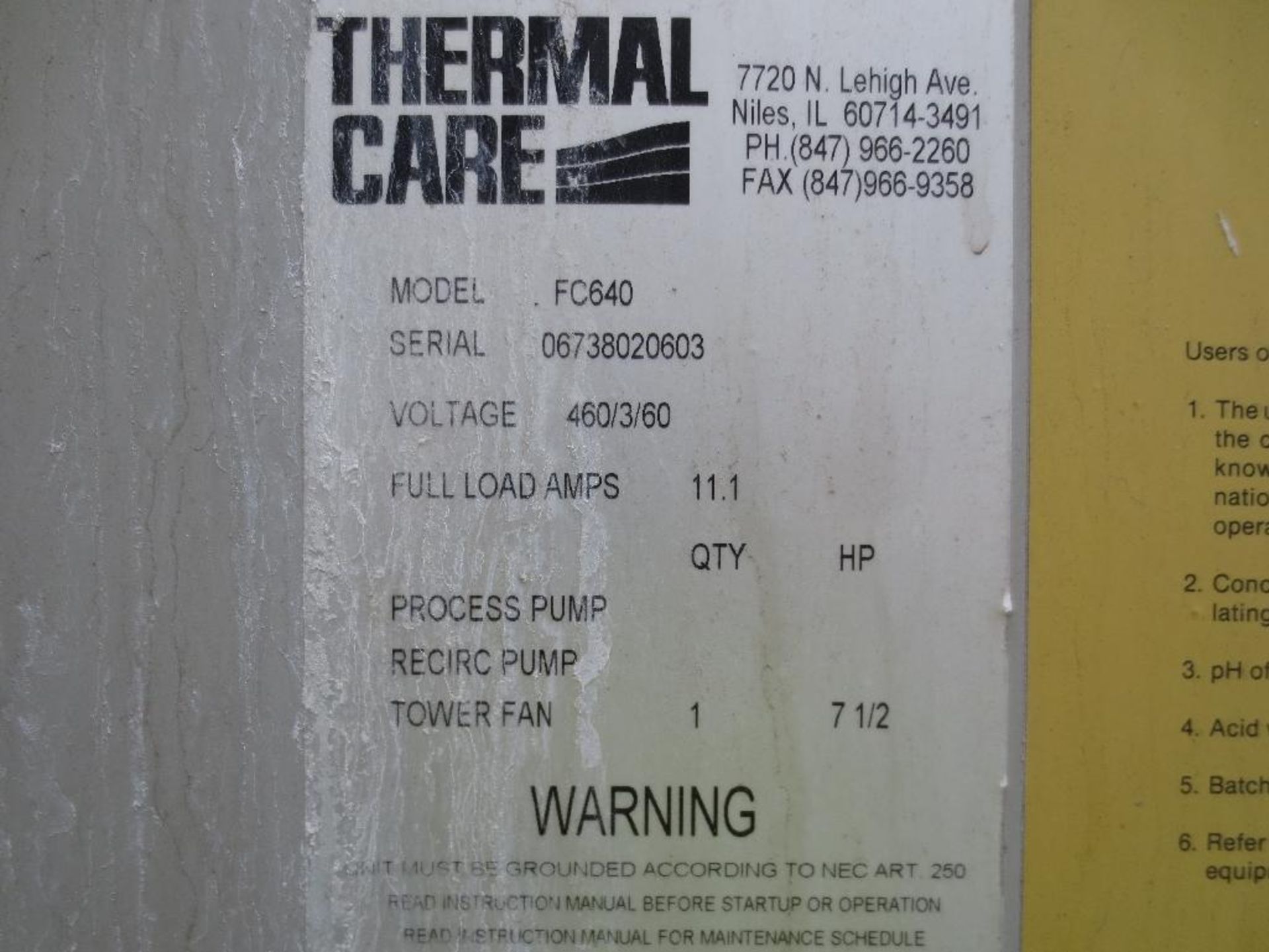 Thermal Care Cooling Towers, M/N FC840, S/N 06738020603 & 06738010603 - Image 8 of 8