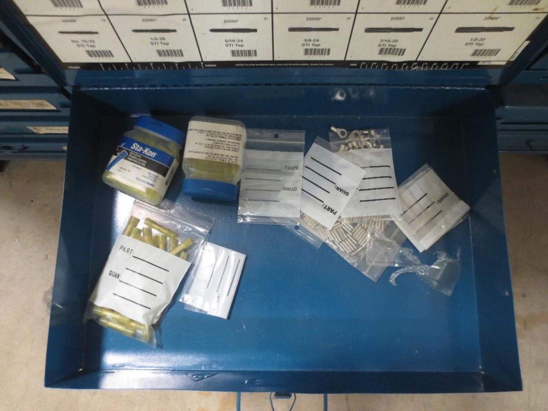 Two Five Drawer Compartment Cabinets With Misc. Contents Of Fittings, Connectors, Wing Nuts, Small F - Image 8 of 11